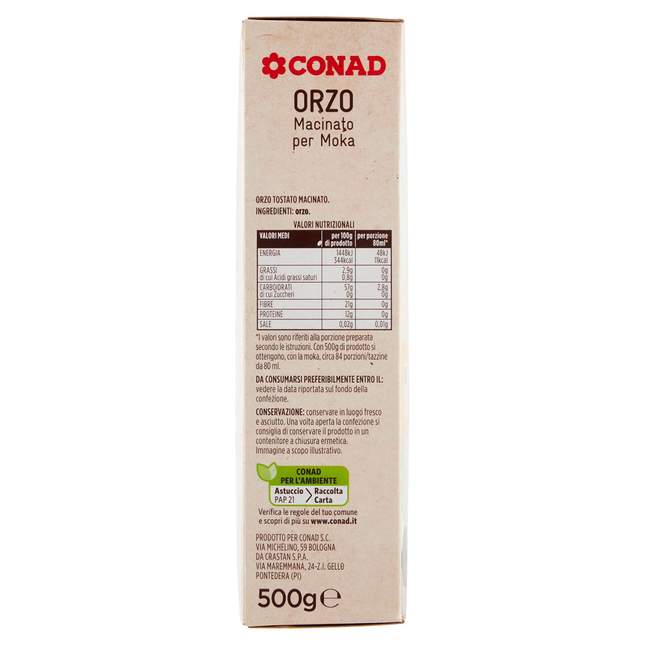 Orzo macinato g. 500 Conad in vendita online