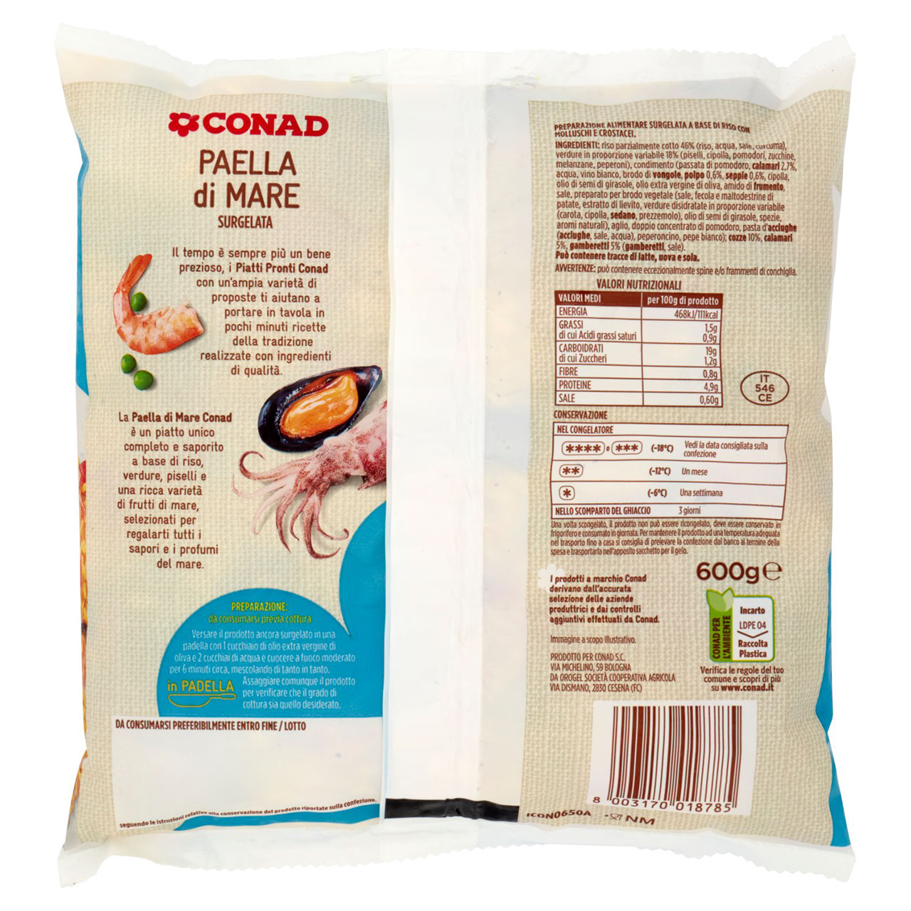 Paella di Mare Surgelata Conad in vendita online