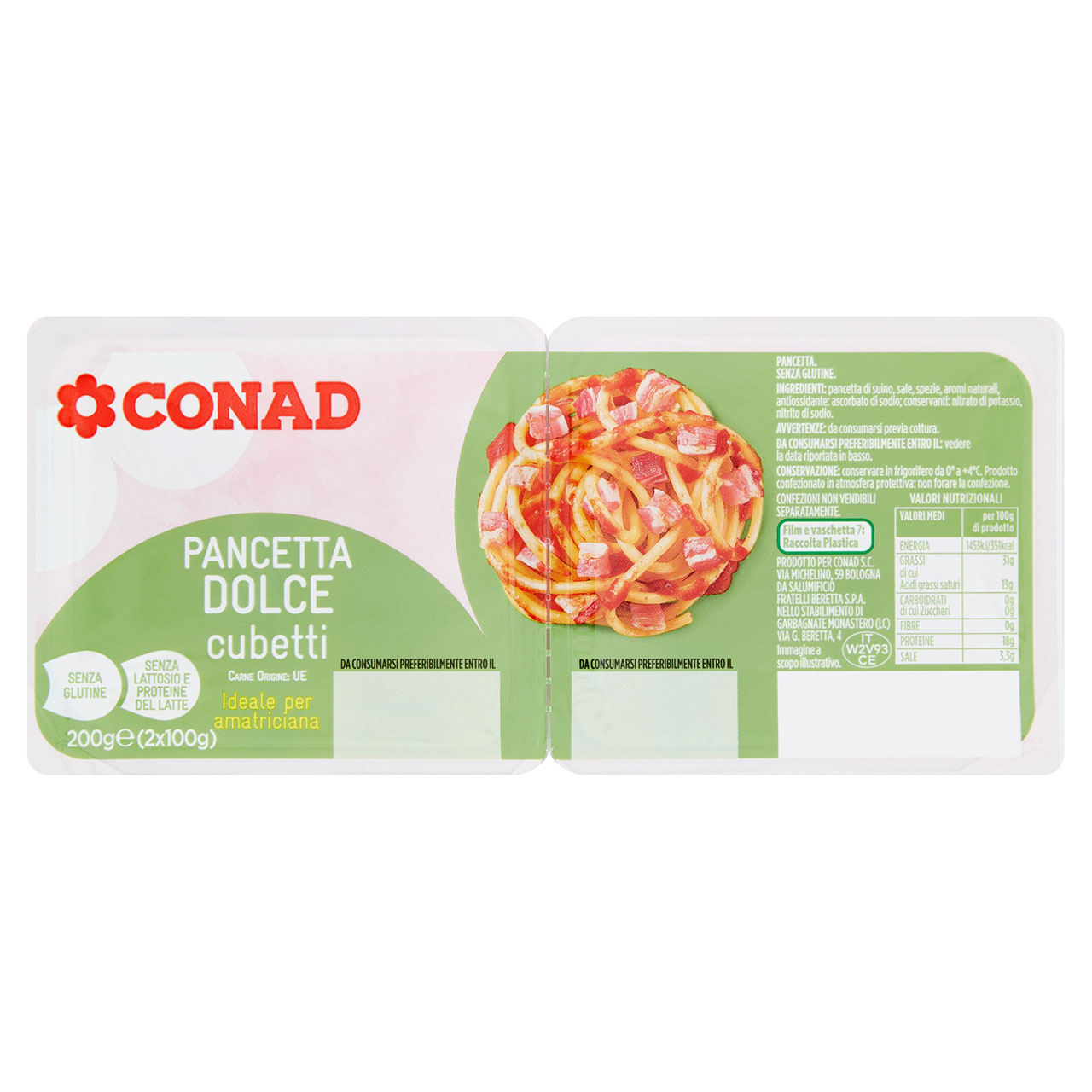 Pancetta Dolce cubetti 2 x 100 g Conad online