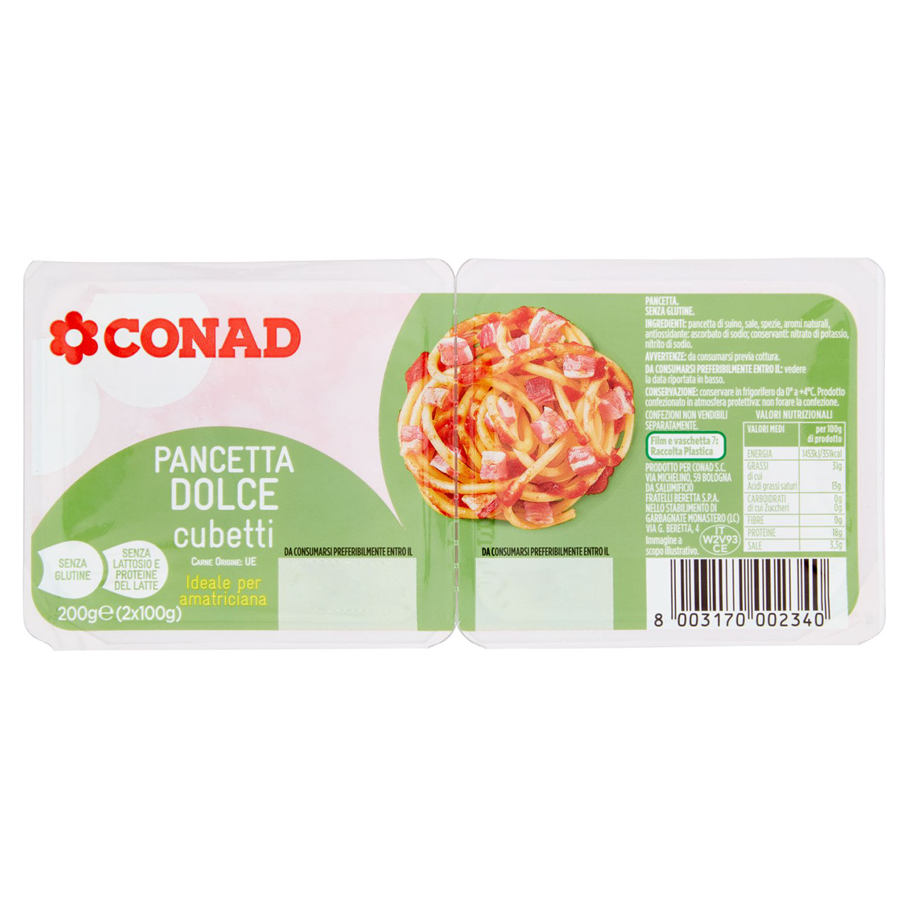 Pancetta Dolce cubetti 2 x 100 g Conad online