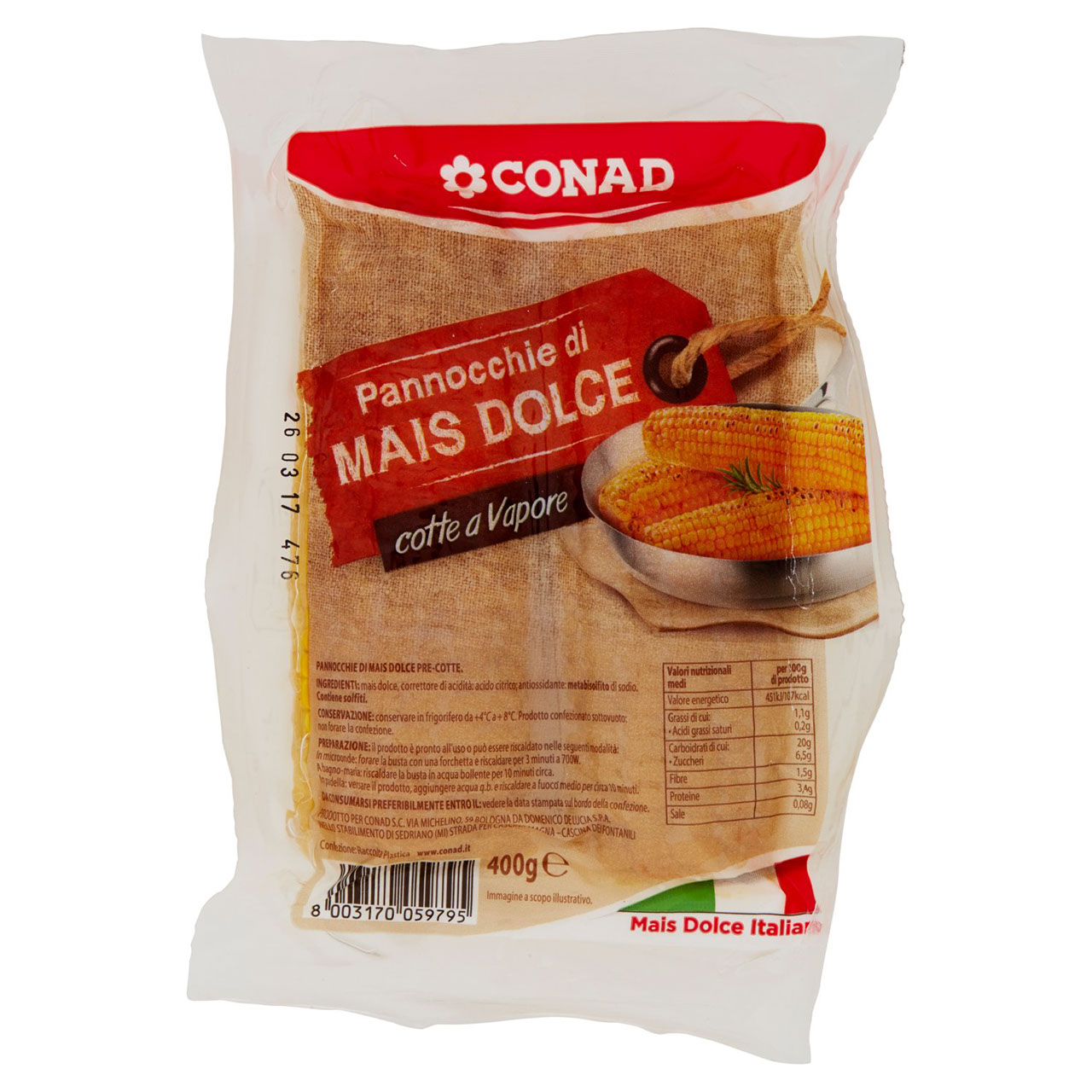 Pannocchie di Mais Dolce cotte a Vapore Conad