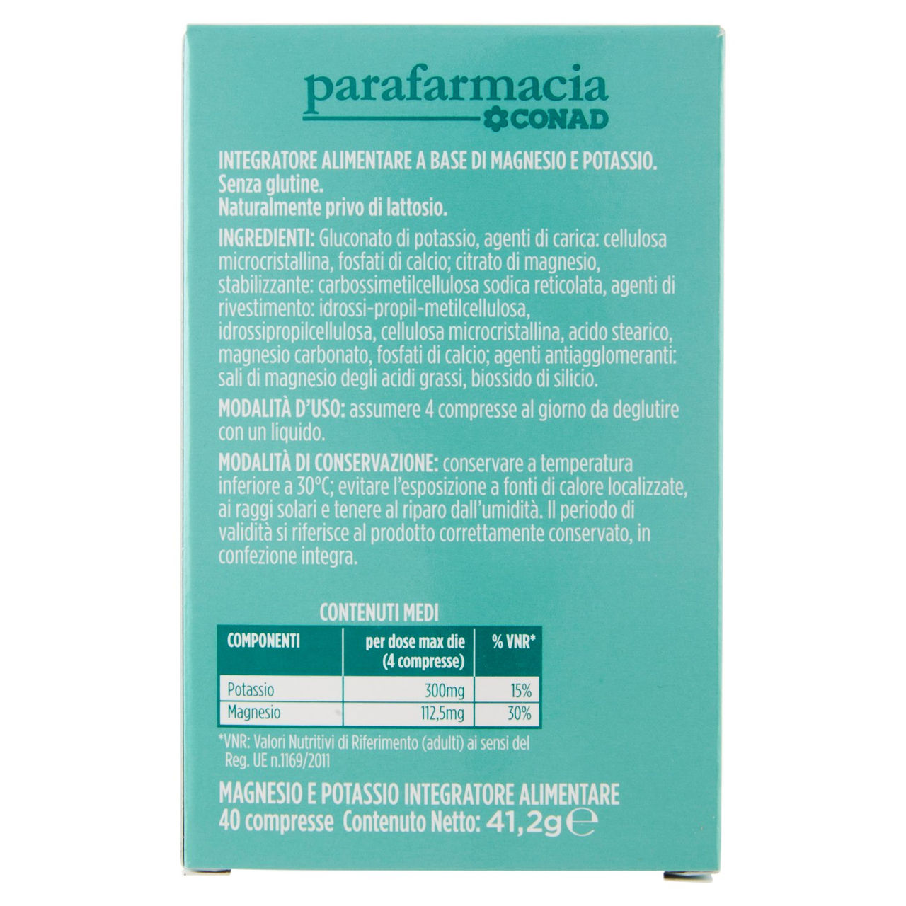 CONAD Parafarmacia Magnesio e Potassio 40 Compresse 41,2 g