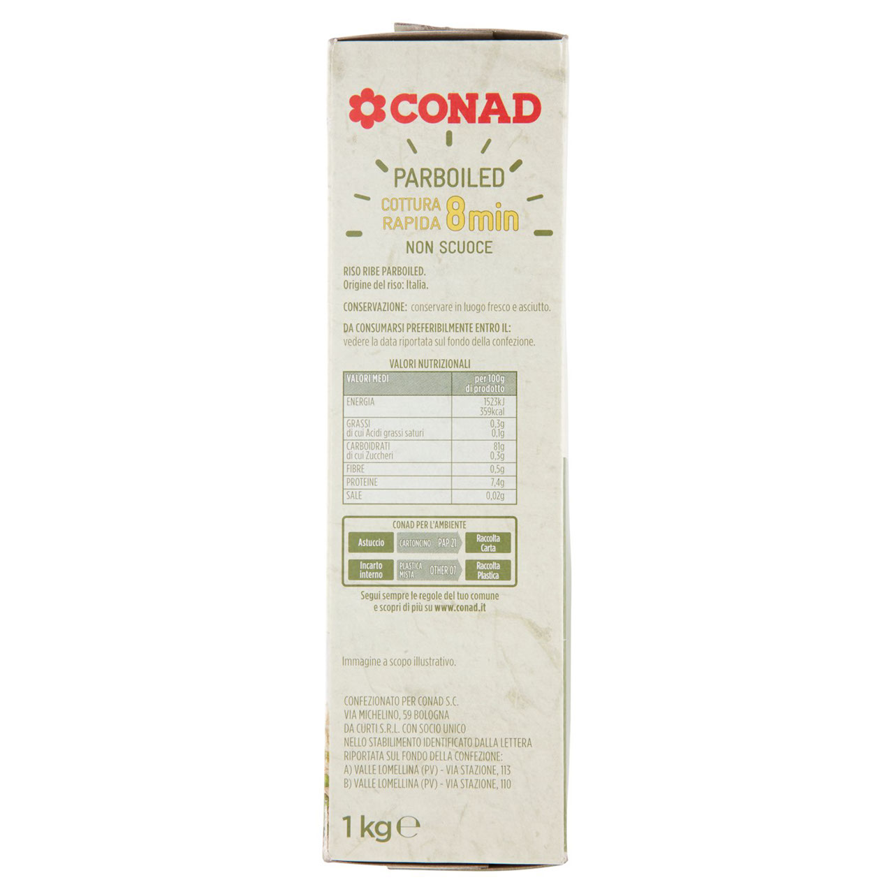 Riso Parboiled Cottura 8 min 1 kg Conad online