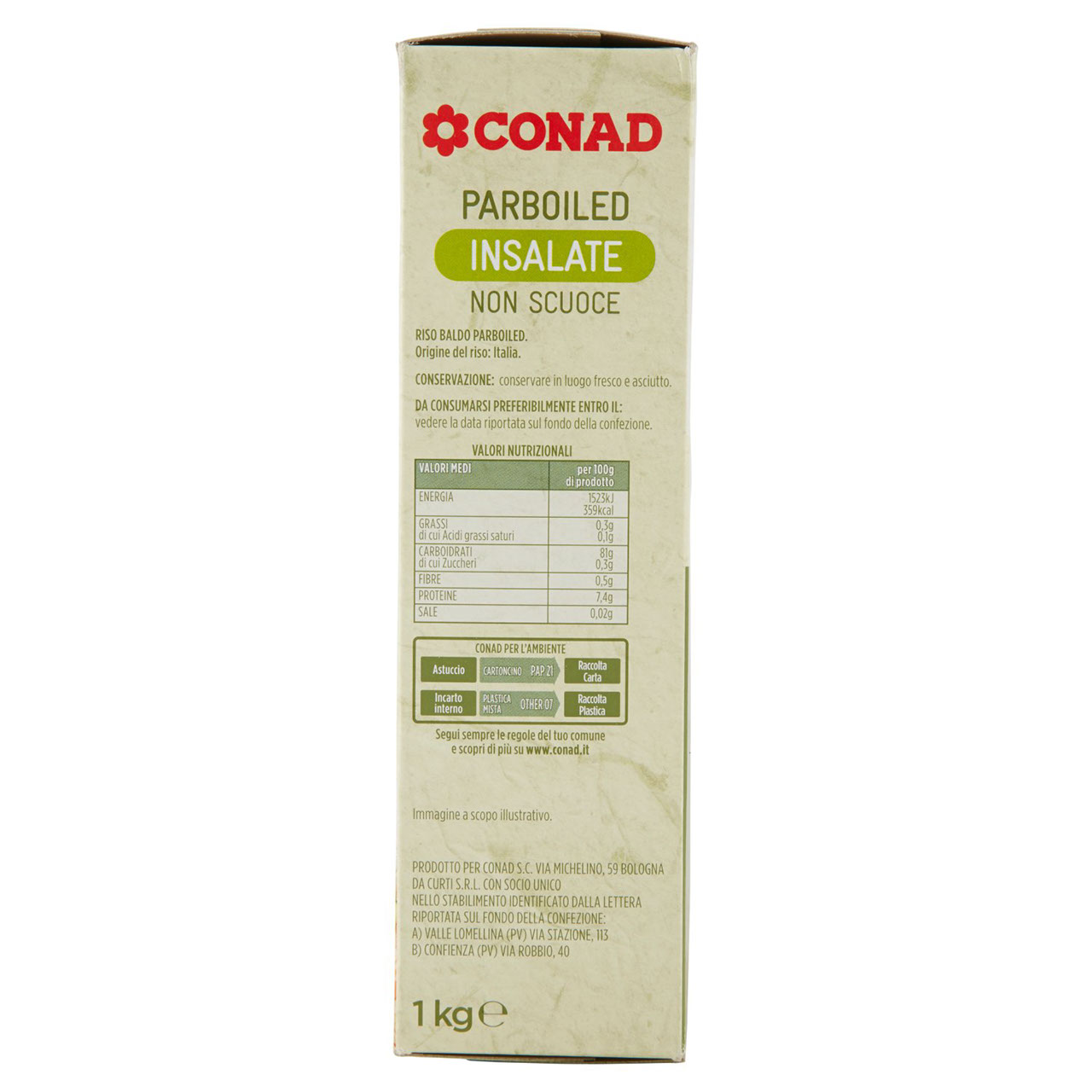 Parboiled insalate kg 1 Conad in vendita online