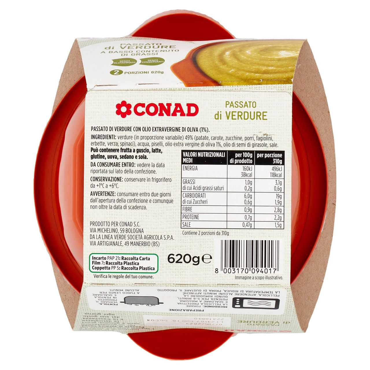 CONAD Passato di Verdure 620 g