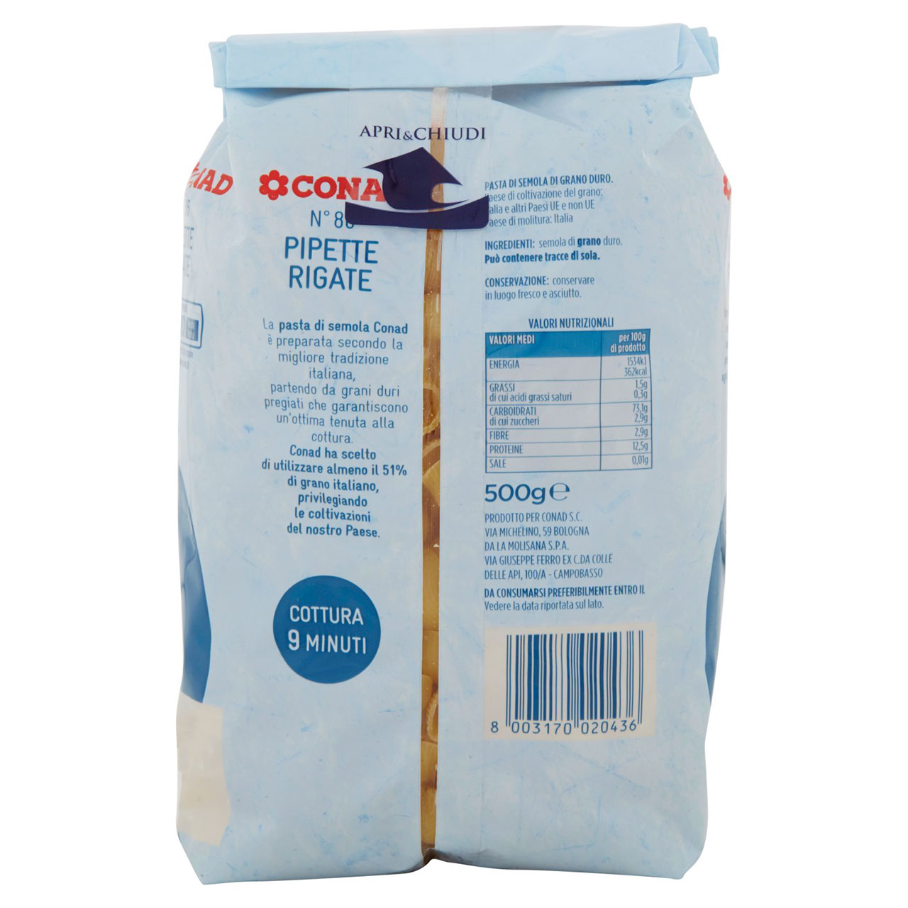 Pipette Rigate 500 g Conad in vendita online