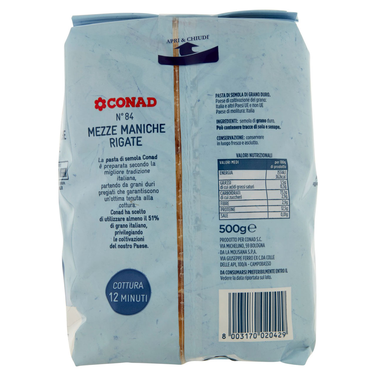 Mezze Maniche Rigate 500 g Conad in vendita online