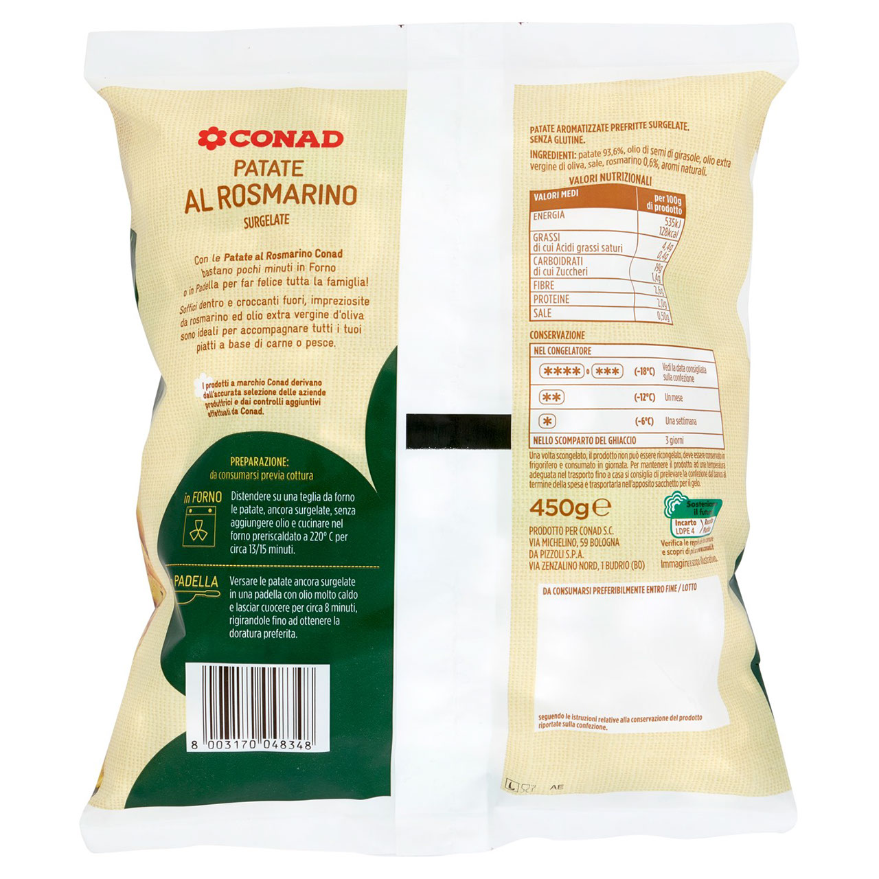 Patate al Rosmarino Surgelate 450 g Conad