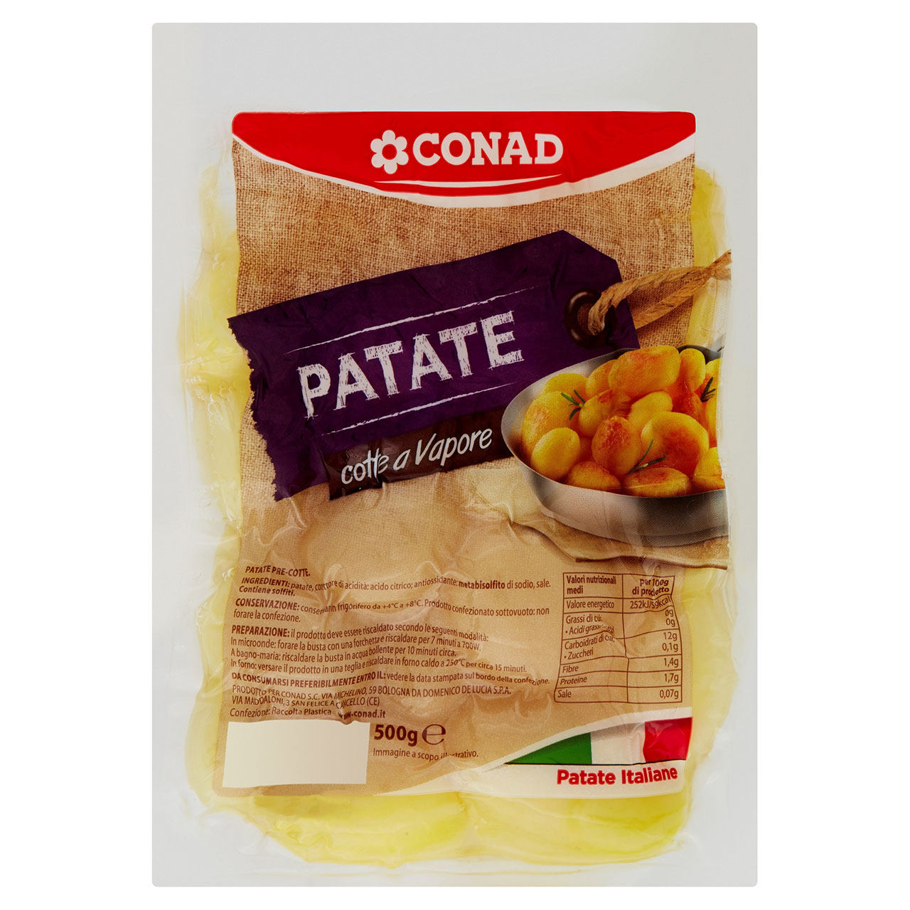 Patate cotte a Vapore 500 g Conad