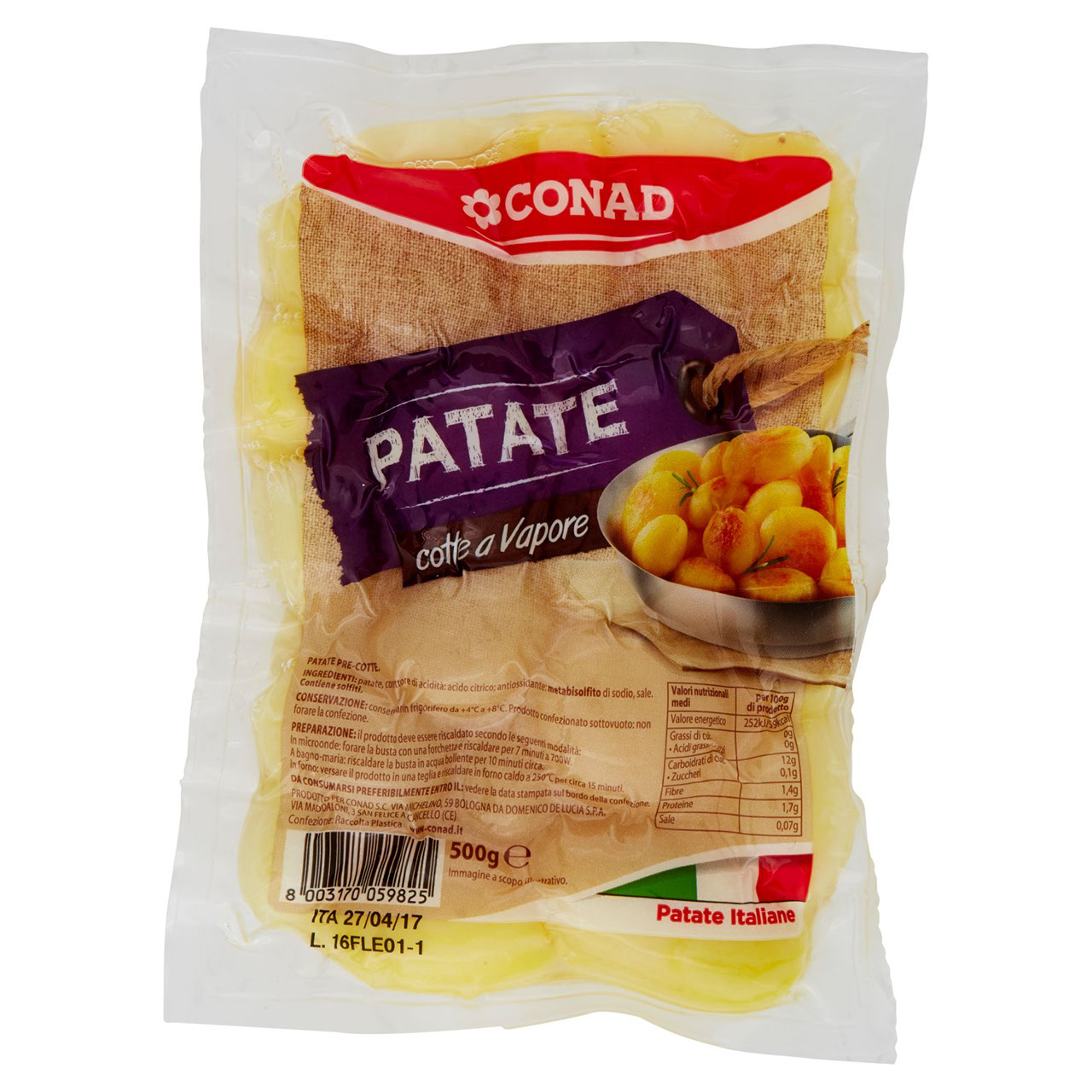 Patate cotte a Vapore 500 g Conad