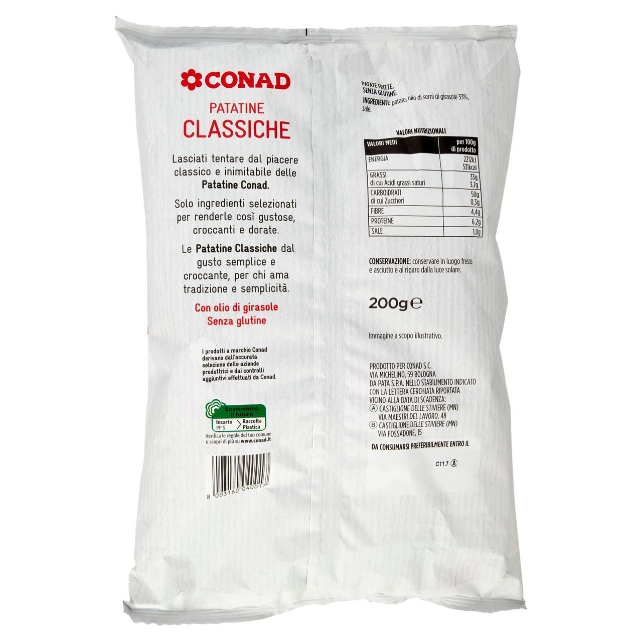 Patatine Classiche 200 g Conad in vendita online