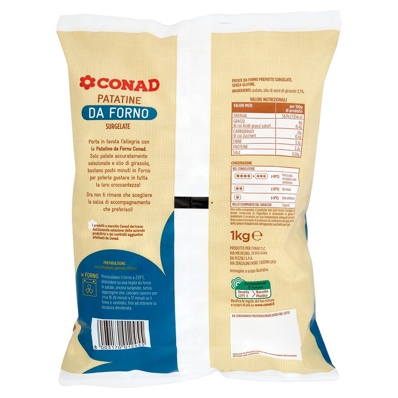 Patatine da Forno Surgelate 1 kg Conad