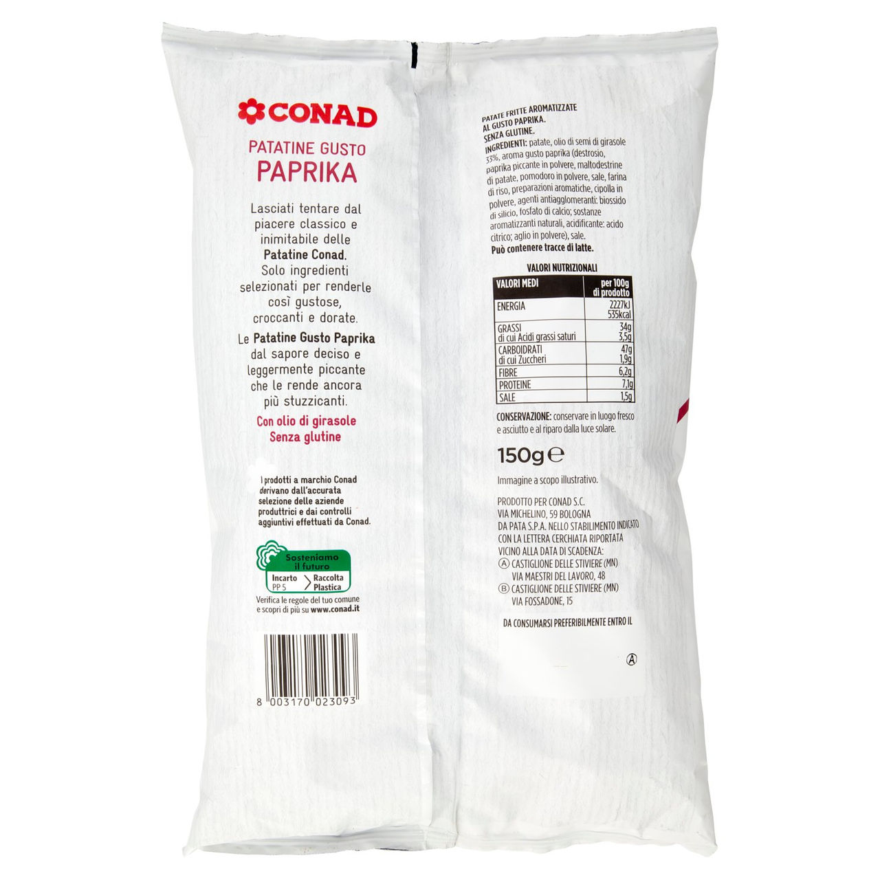 Patatine Gusto Paprika 150g Conad