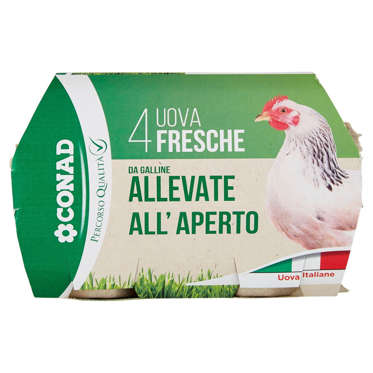 CONAD PERCORSO QUALITÀ 4 Uova Fresche da Galline Allevate all'Aperto 230 g