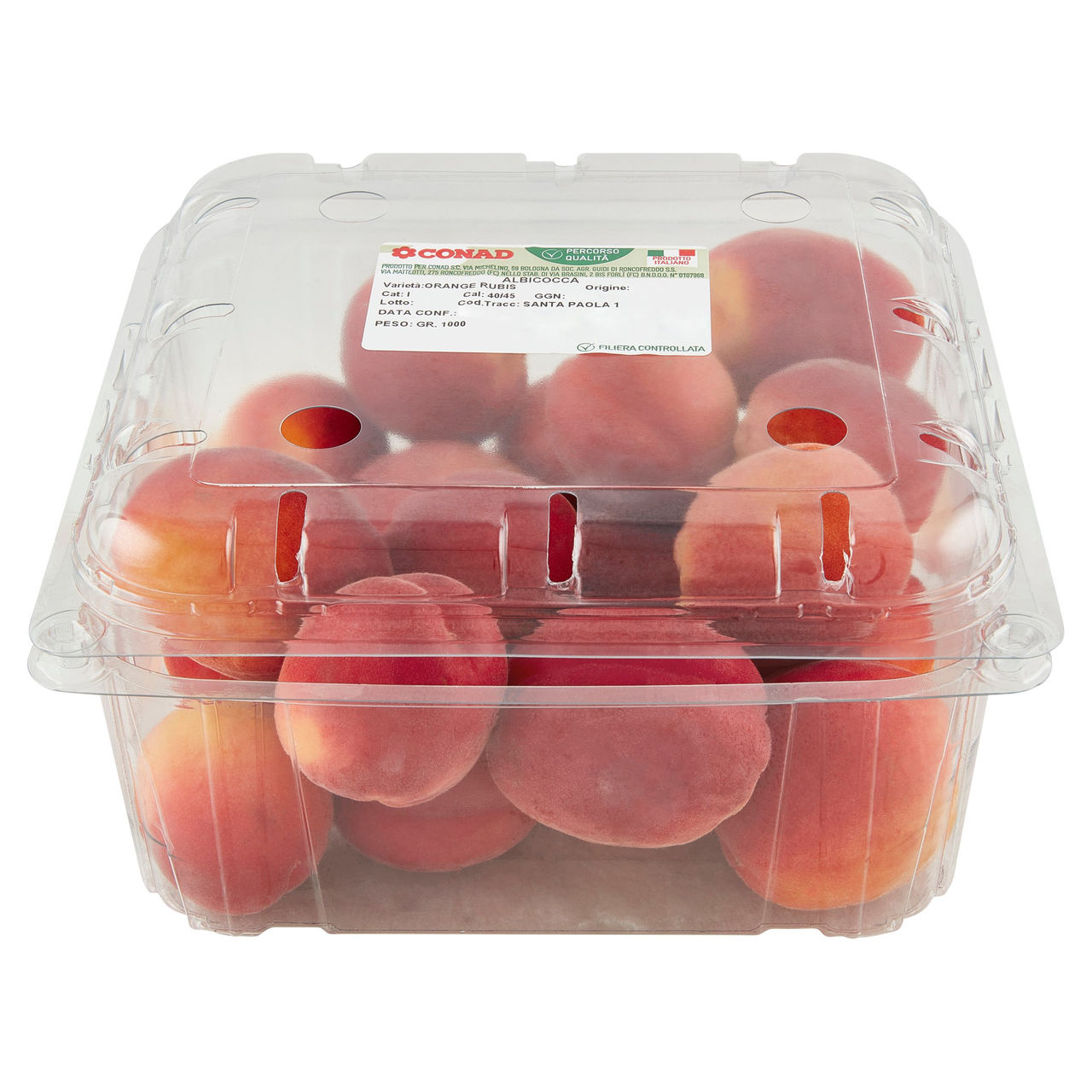 CONAD Percorso Qualità Albicocca Orange Rubis Italia Cal: 40/45 1000 g