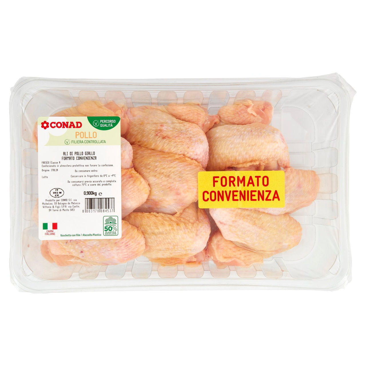 CONAD Percorso Qualità Ali di Pollo Giallo Formato Convenienza 0,900 kg