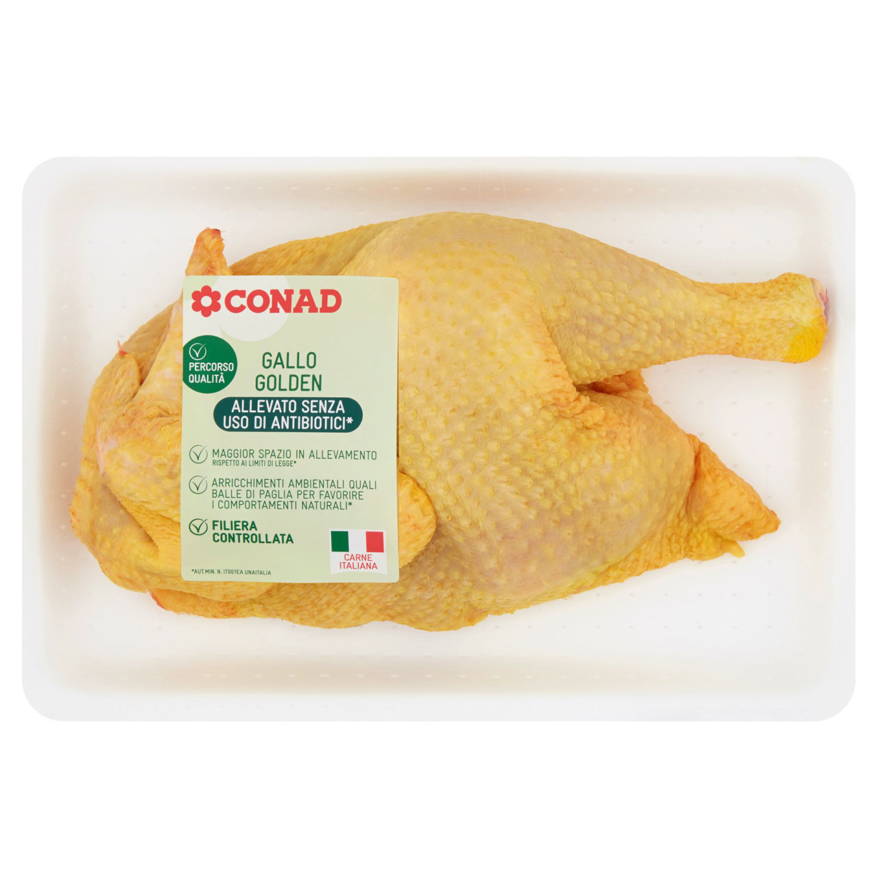 CONAD PERCORSO QUALITÀ Allevato senza uso di antibiotici Gallo Golden a Metà