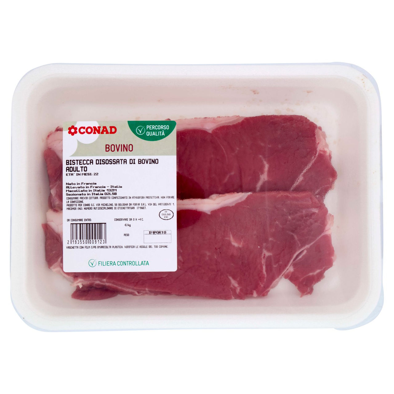 CONAD Percorso Qualità Bistecca Disossata di Bovino Adulto