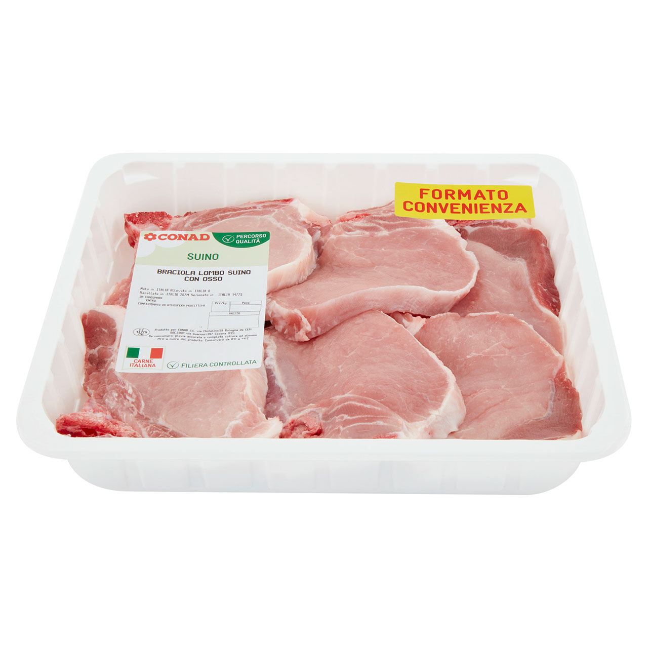 CONAD Percorso Qualità Braciola Lombo Suino con Osso Formato Convenienza
