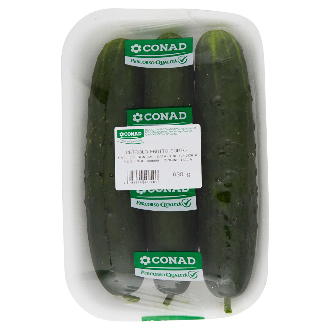 CONAD PERCORSO QUALITÀ Cetriolo Frutto Corto Italia circa 600 g