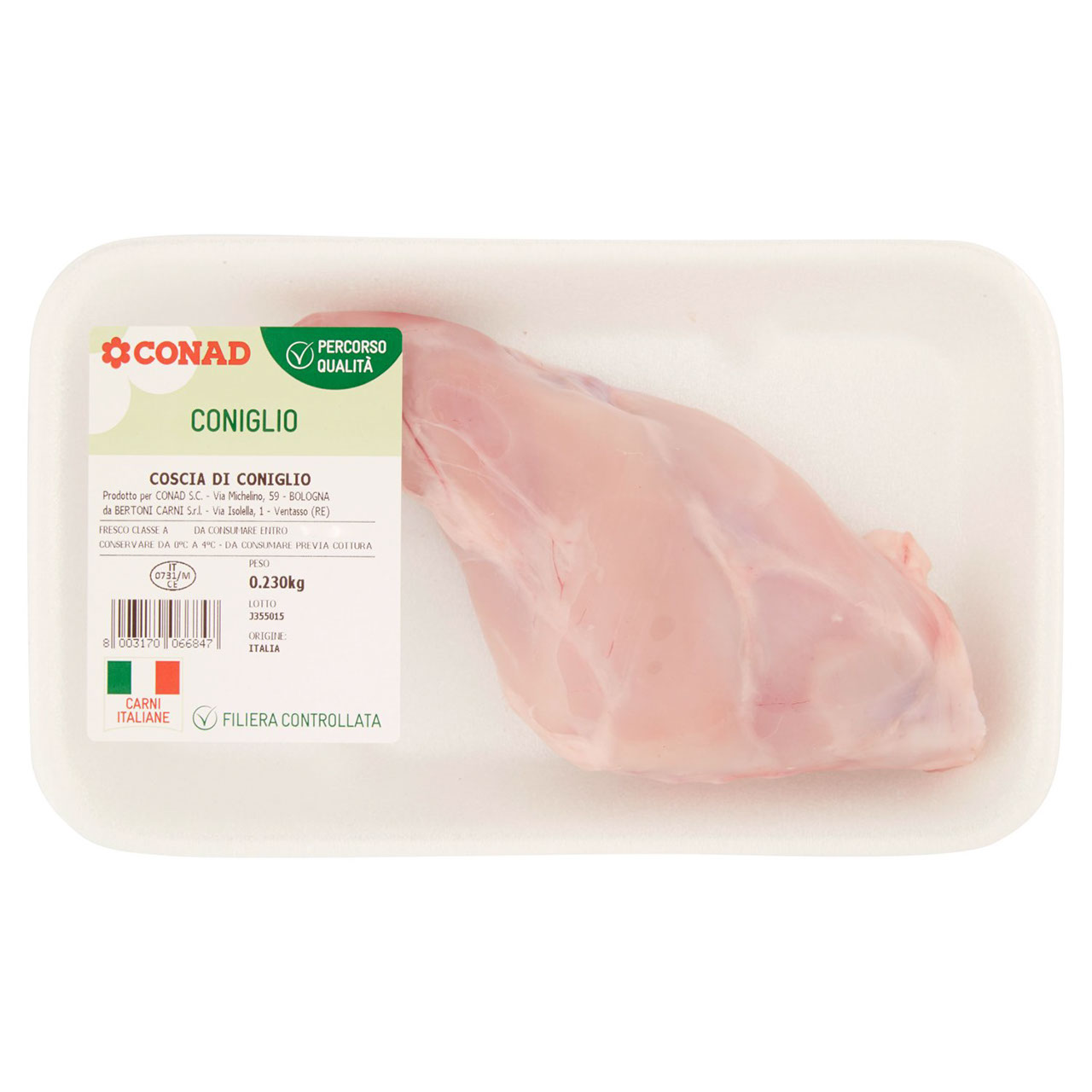 CONAD Percorso Qualità Coscia di Coniglio 0,230 kg