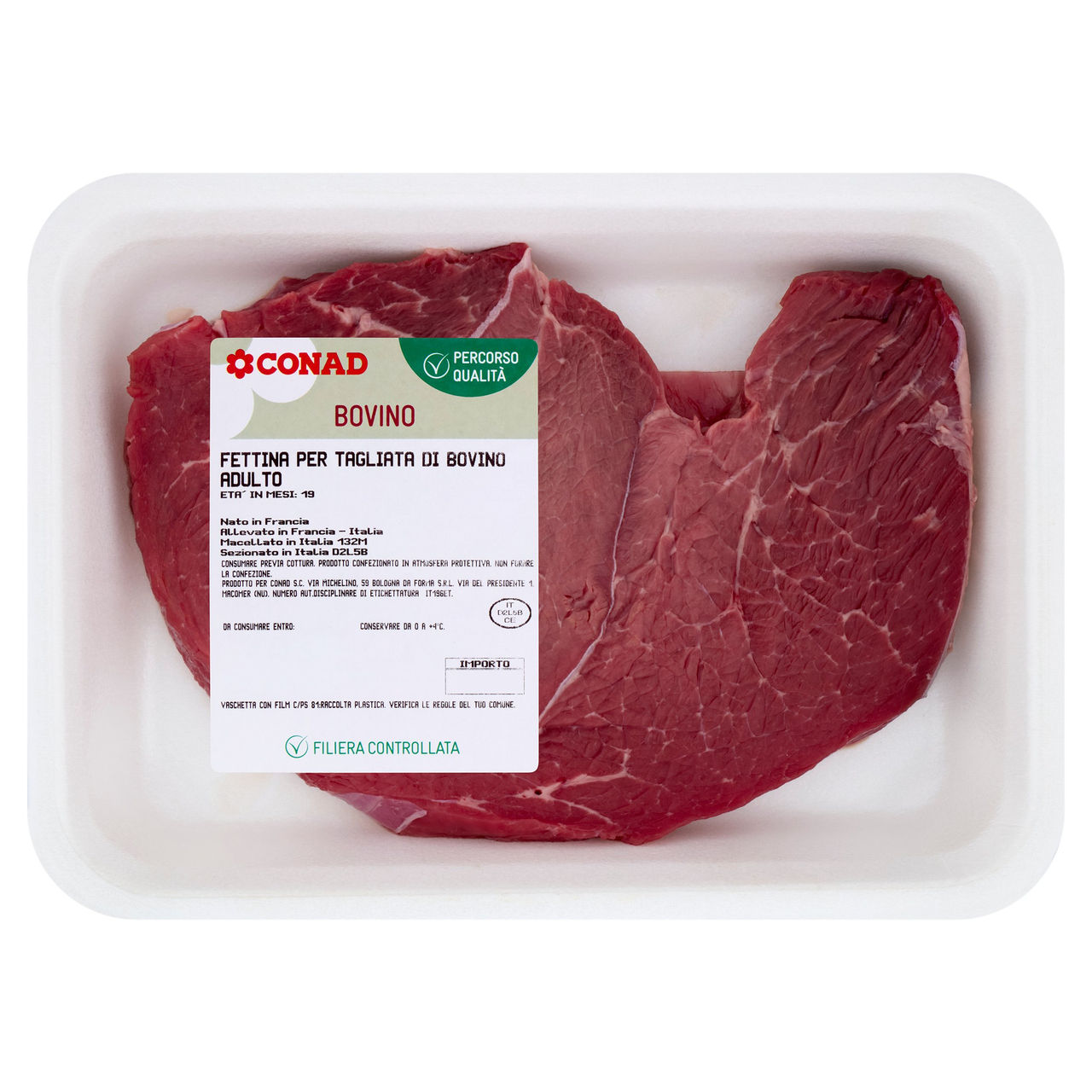 CONAD Percorso Qualità Fettina per Tagliata di Bovino Adulto