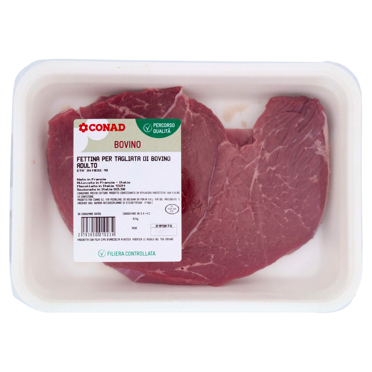CONAD Percorso Qualità Fettina per Tagliata di Bovino Adulto