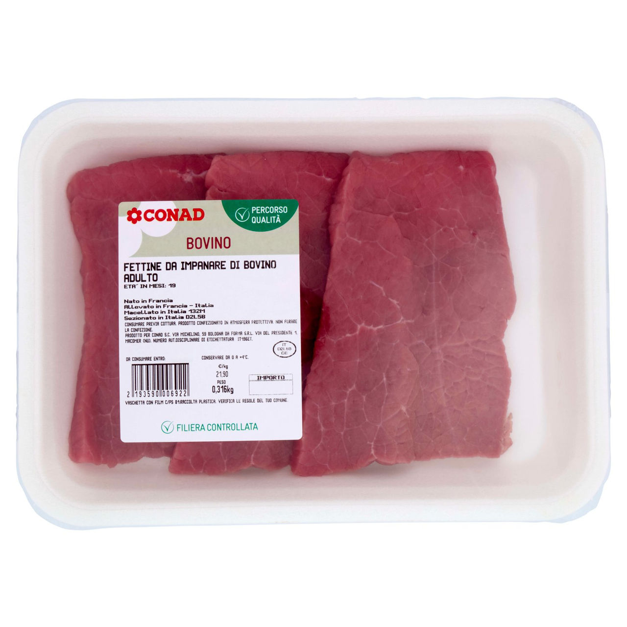 CONAD Percorso Qualità Fettine da Impanare di Bovino Adulto