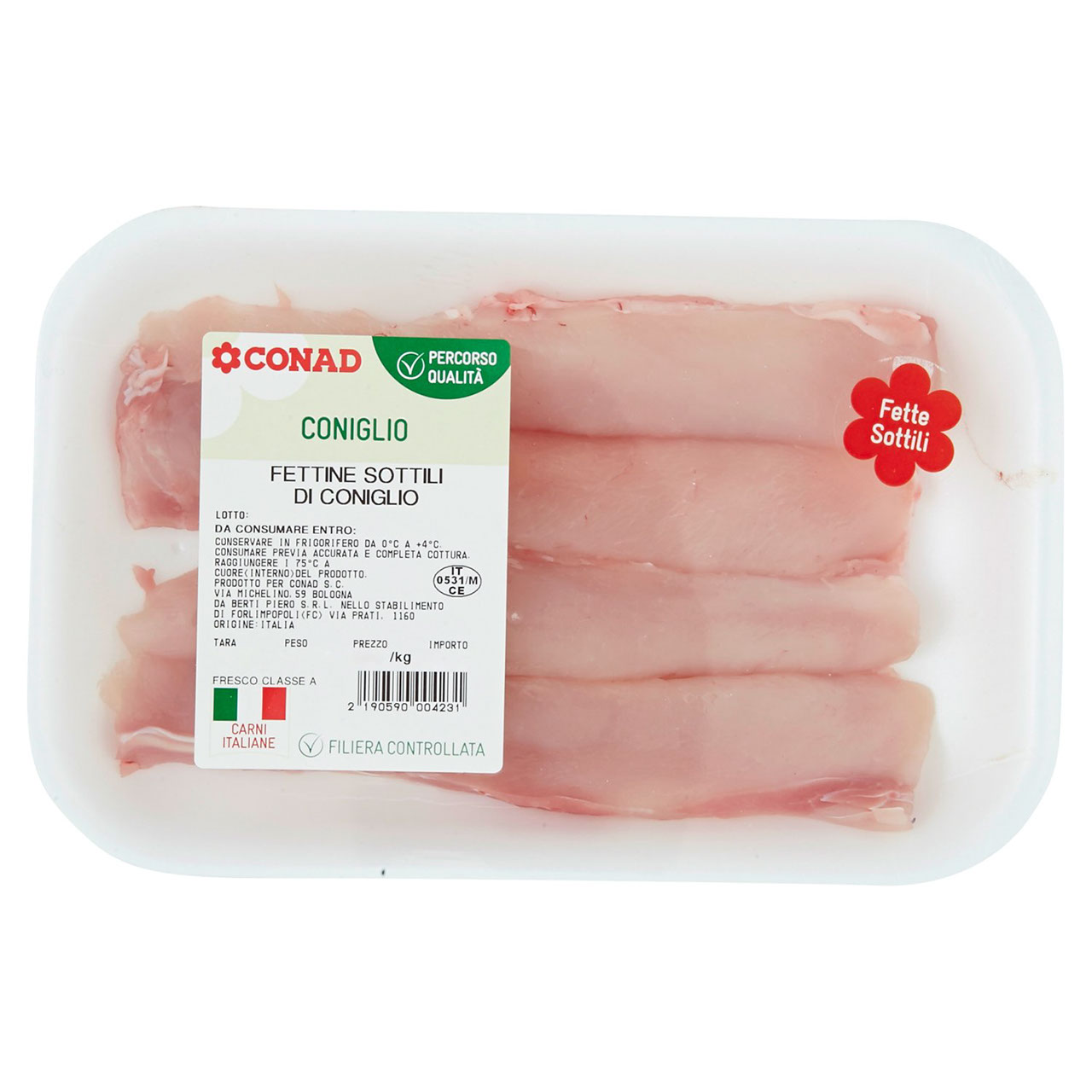 CONAD Percorso Qualità Fettine Sottili di Coniglio