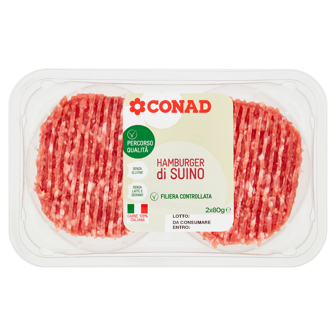 CONAD Percorso Qualità Hamburger di Suino 2 x 80 g