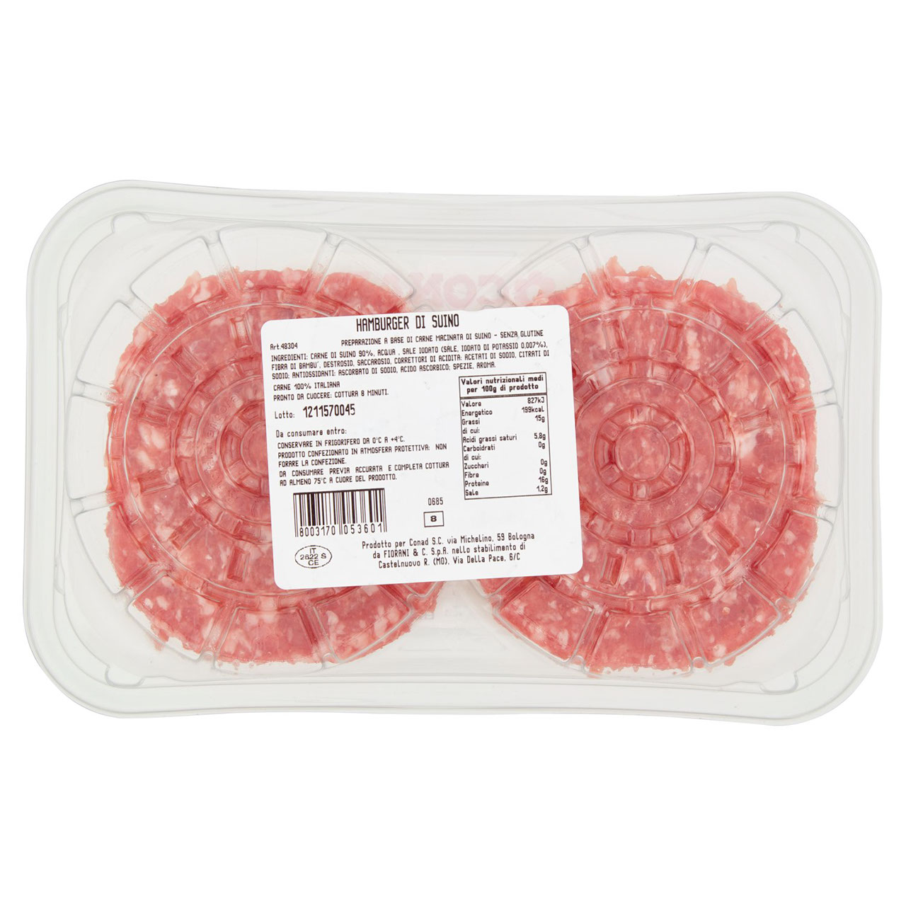 CONAD Percorso Qualità Hamburger di Suino 2 x 80 g