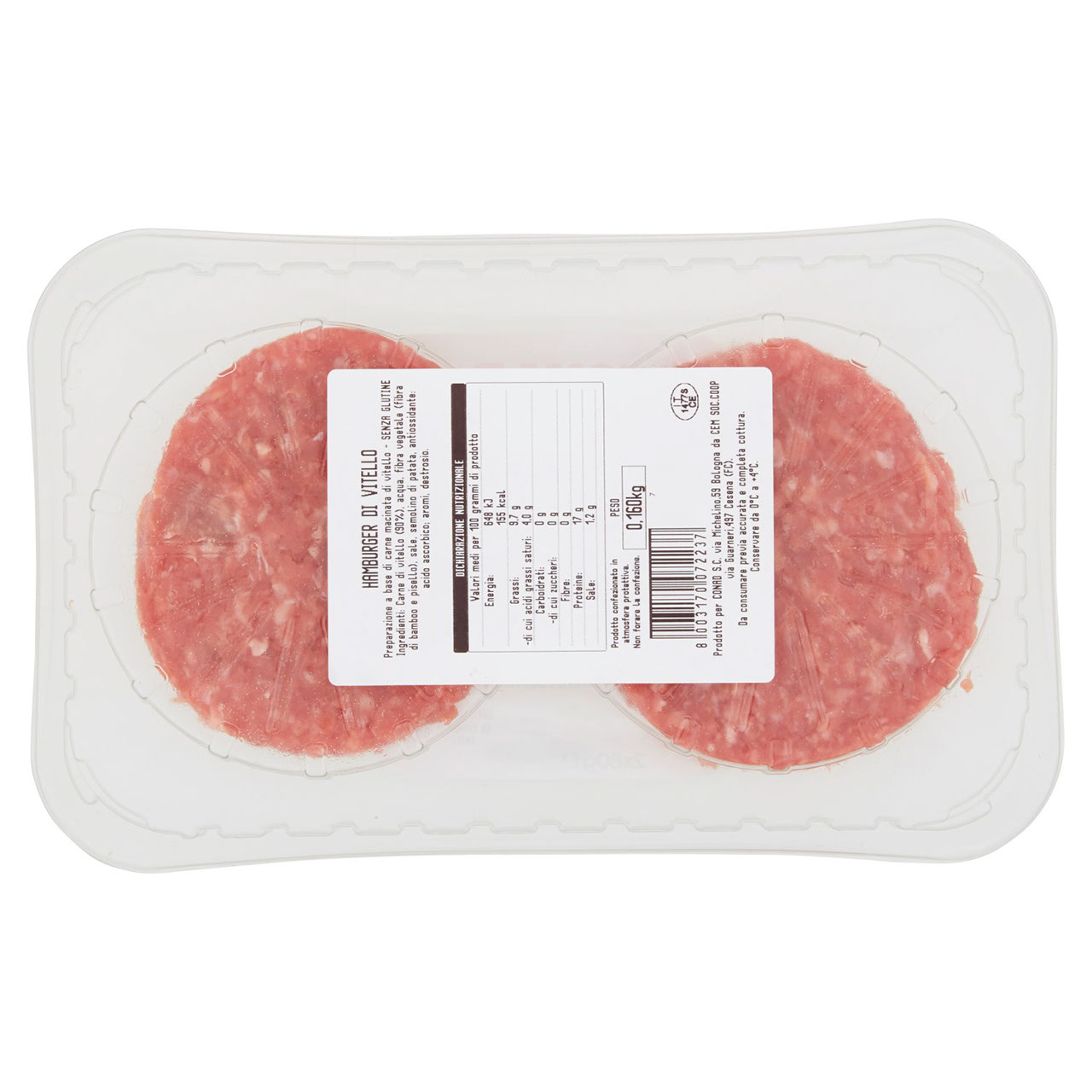 CONAD Percorso Qualità Hamburger di Vitello 2 x 80 g