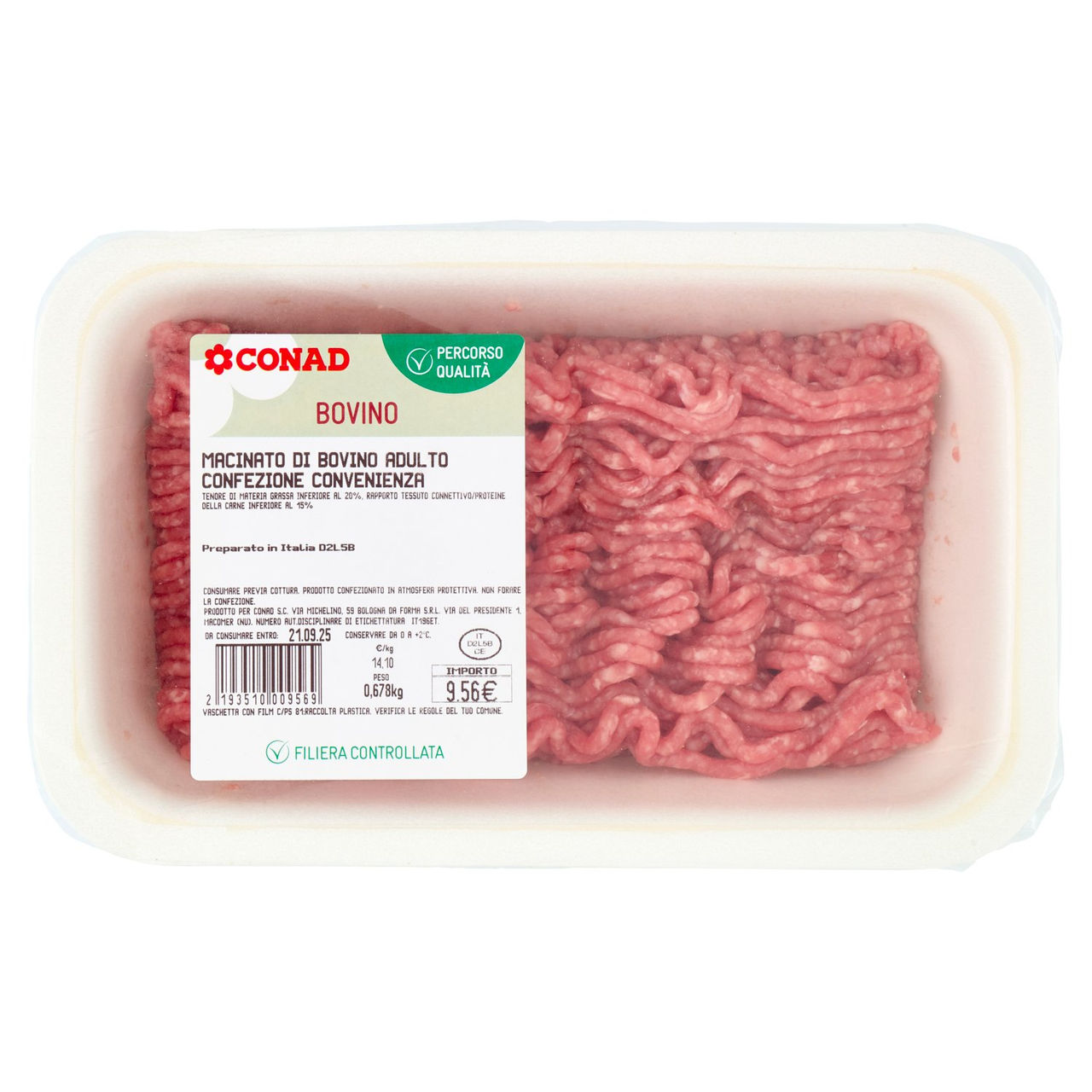 CONAD Percorso Qualità Macinato di Bovino Adulto Confezione Convenienza