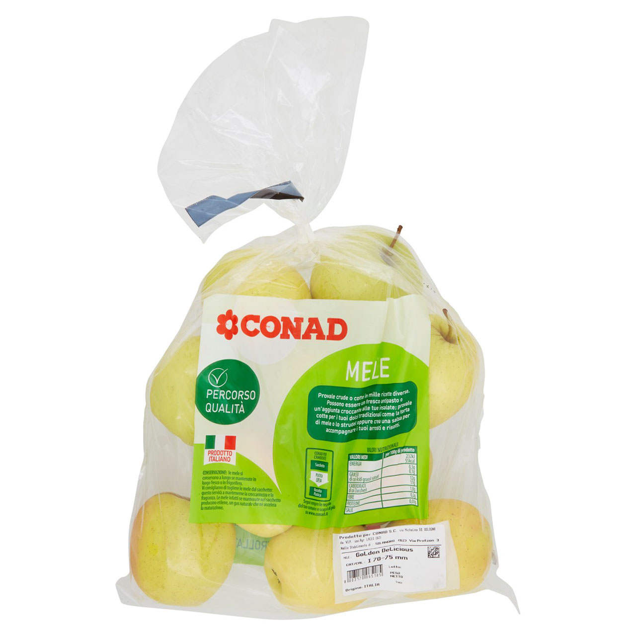 CONAD Percorso Qualità Mele Golden Delicious Italia cal. 70/75 1500 g