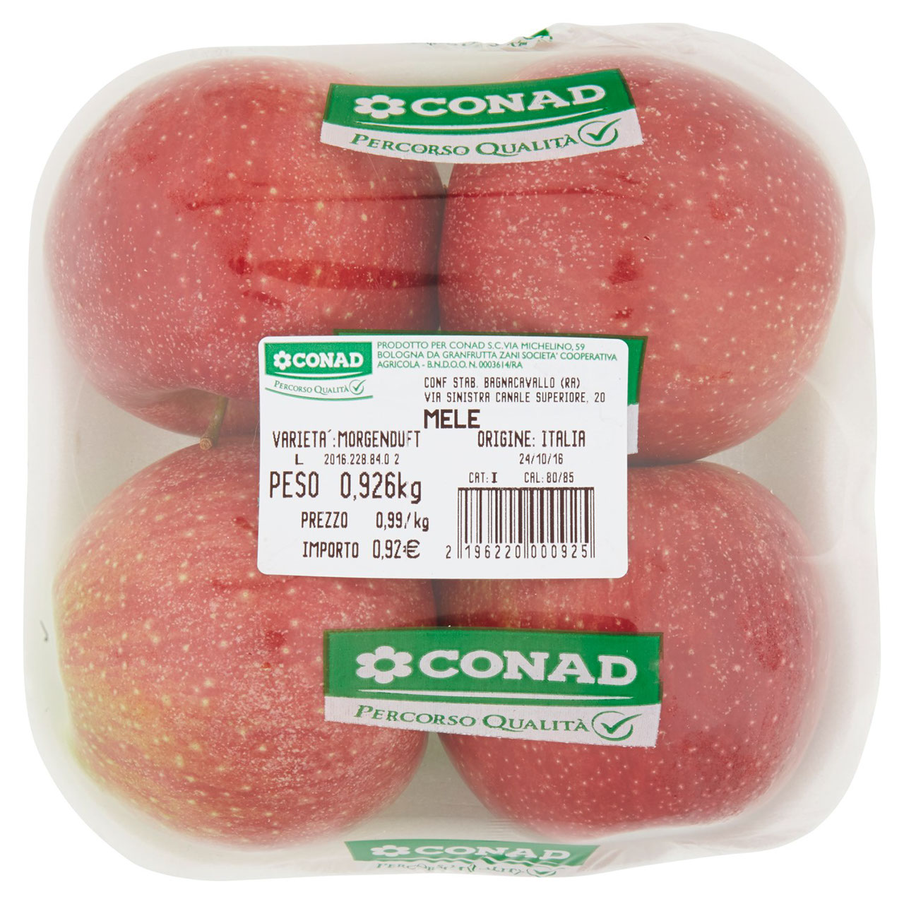 CONAD Percorso Qualità Mele Morgenduft Italia cal. 80/85