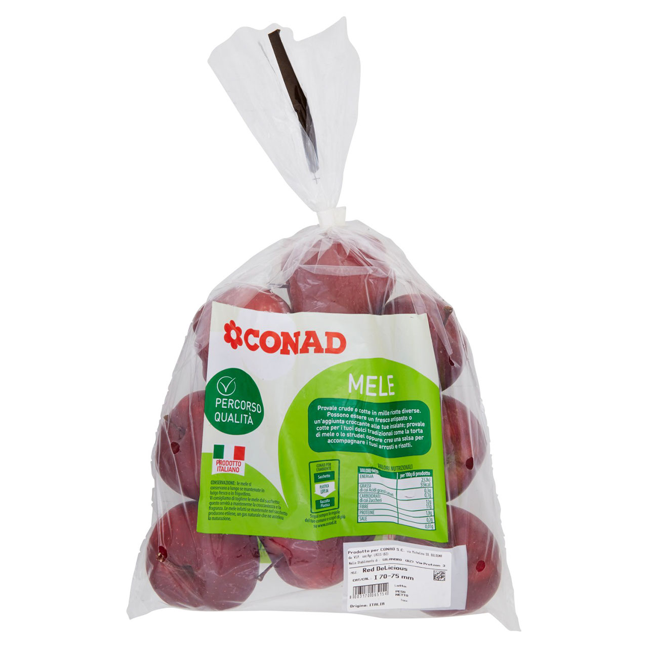 CONAD Percorso Qualità Mele Red Delicious Italia cal. 70/75 1500 g