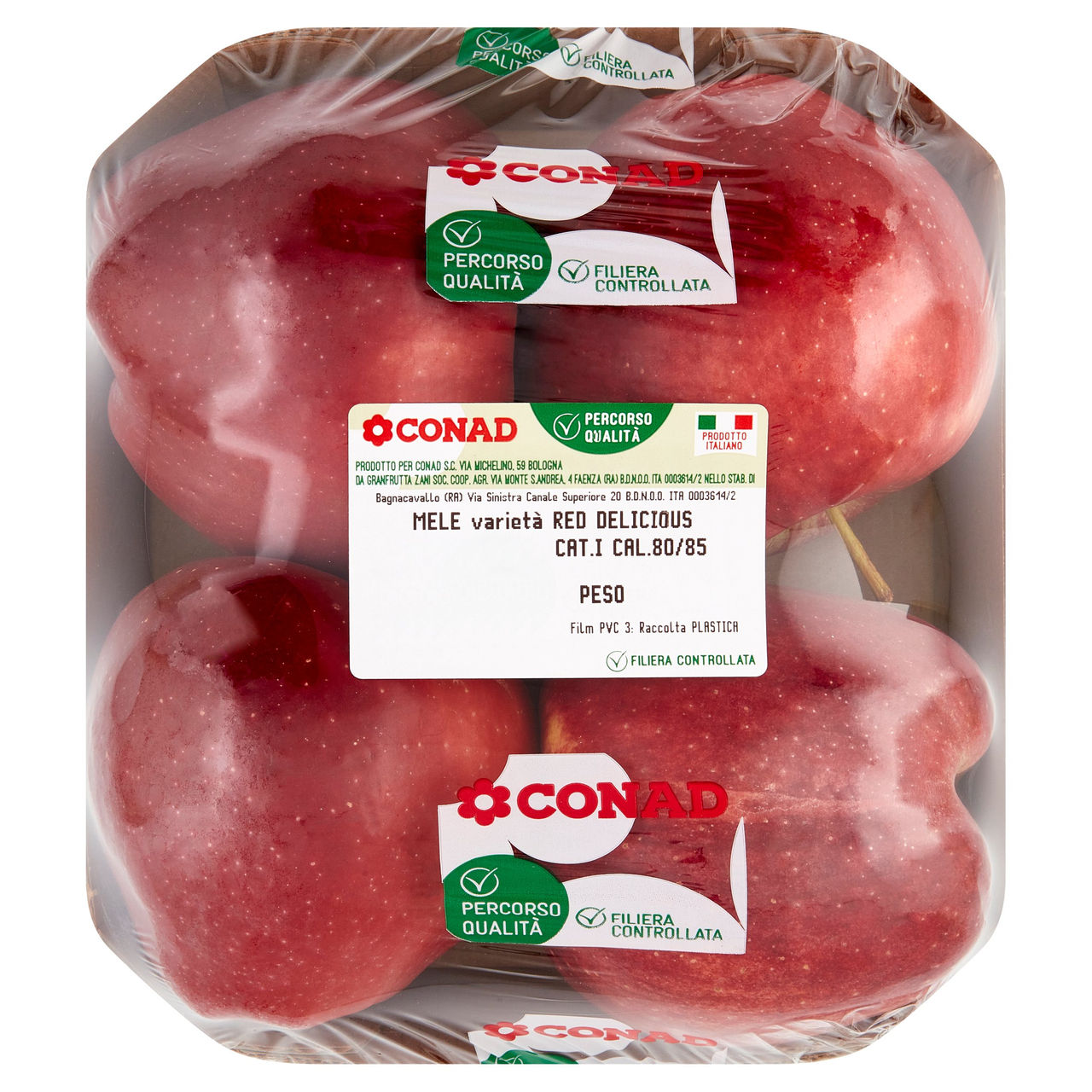 CONAD Percorso Qualità Mele Red Delicious Italia Cal. 80/85 900 g