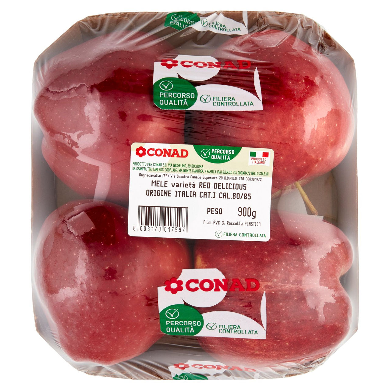 CONAD Percorso Qualità Mele Red Delicious Italia Cal. 80/85 900 g