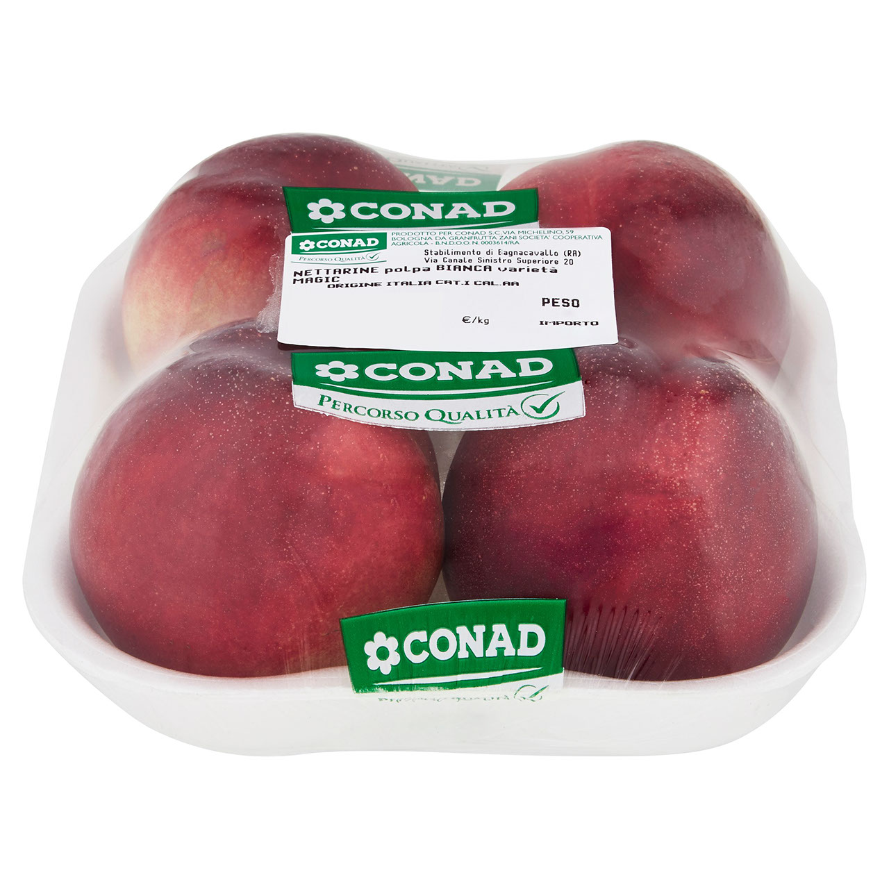 CONAD PERCORSO QUALITÁ Nettarine polpa bianca varietà Magic Italia cal. AA