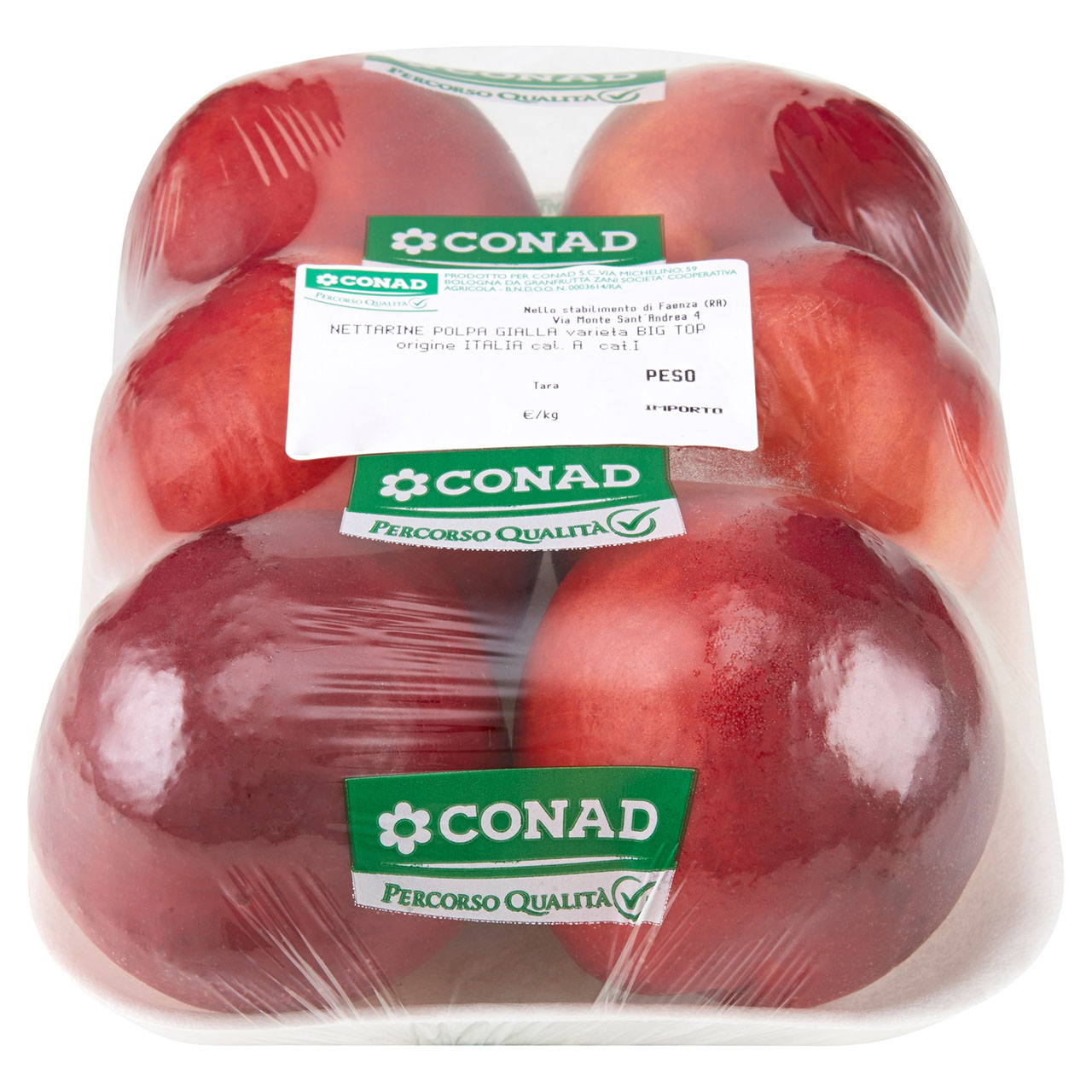 CONAD PERCORSO QUALITÀ Nettarine polpa gialla varietà Big Top Italia cal. AA