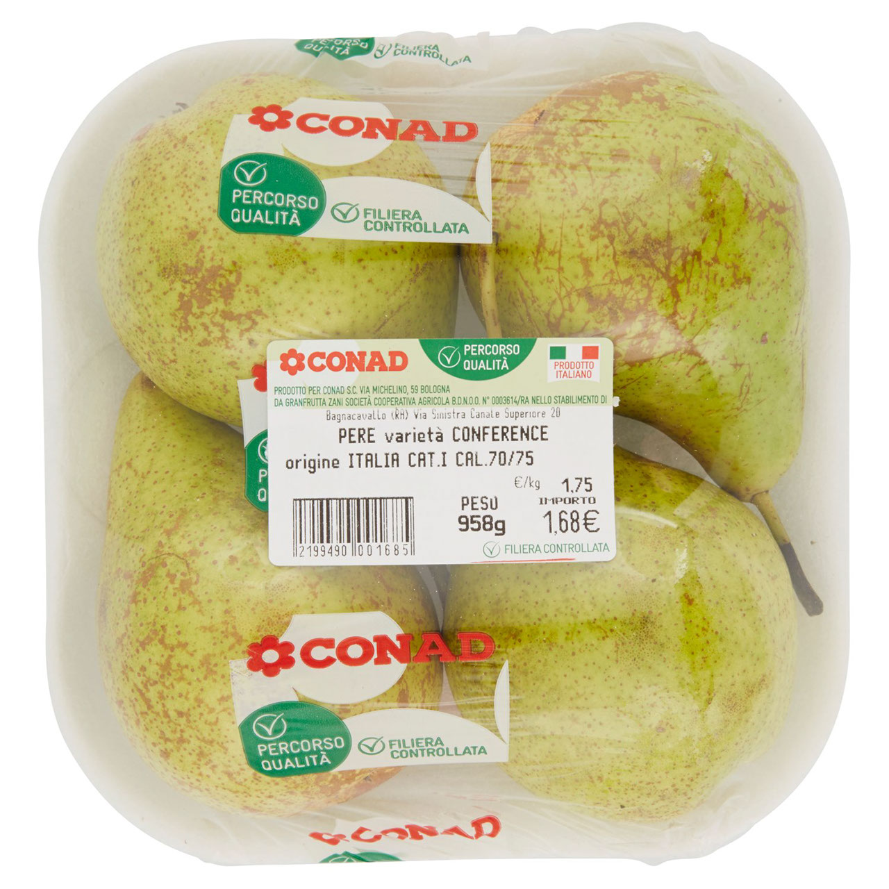 CONAD Percorso Qualità Pere Conference Italia cal. 70/75