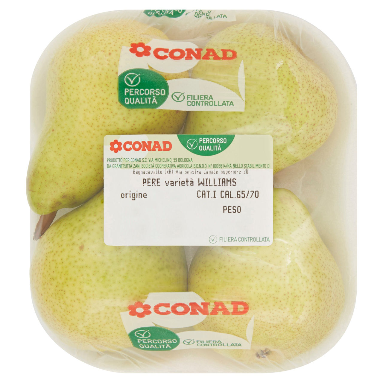 CONAD Percorso Qualità Pere Williams Argentina cal. 65/70 650 g