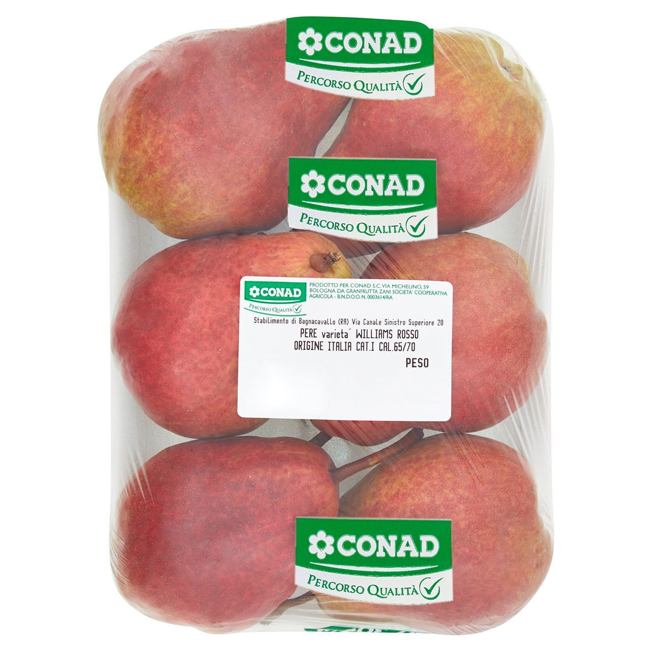 CONAD Percorso Qualità Pere Williams Rosso Italia cal. 65/70