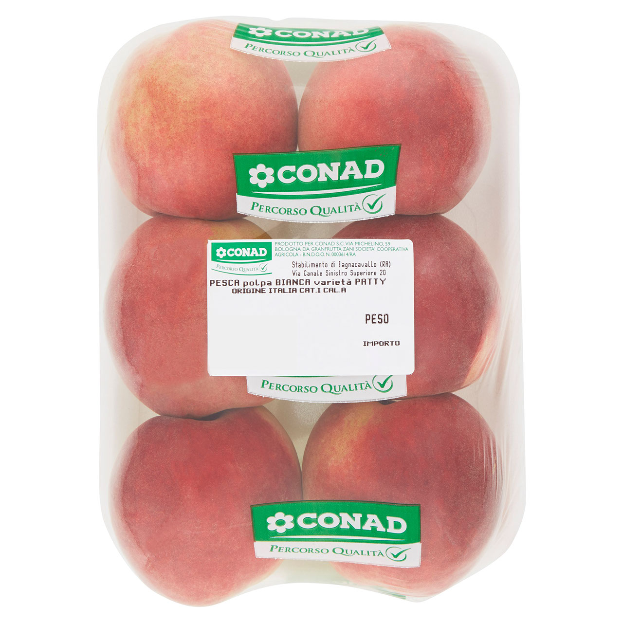 CONAD PERCORSO QUALITÀ Pesca polpa bianca varietà Patty Italia cal. A