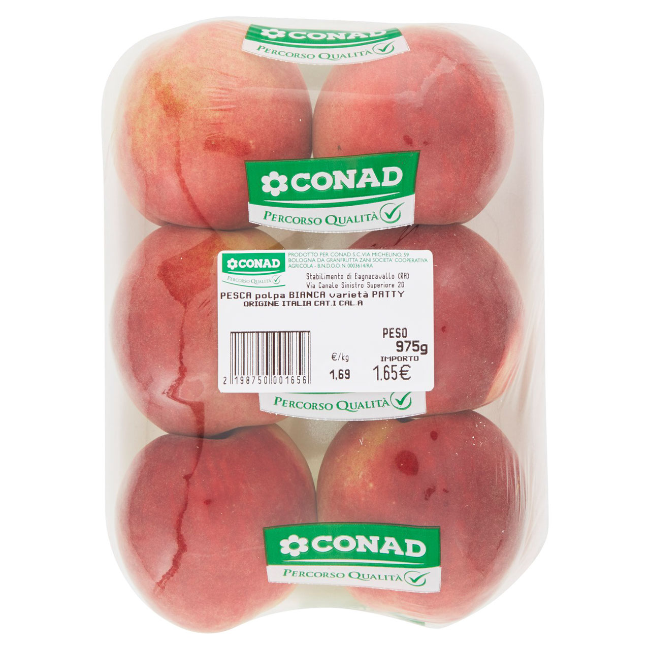 CONAD PERCORSO QUALITÀ Pesca polpa bianca varietà Patty Italia cal. A