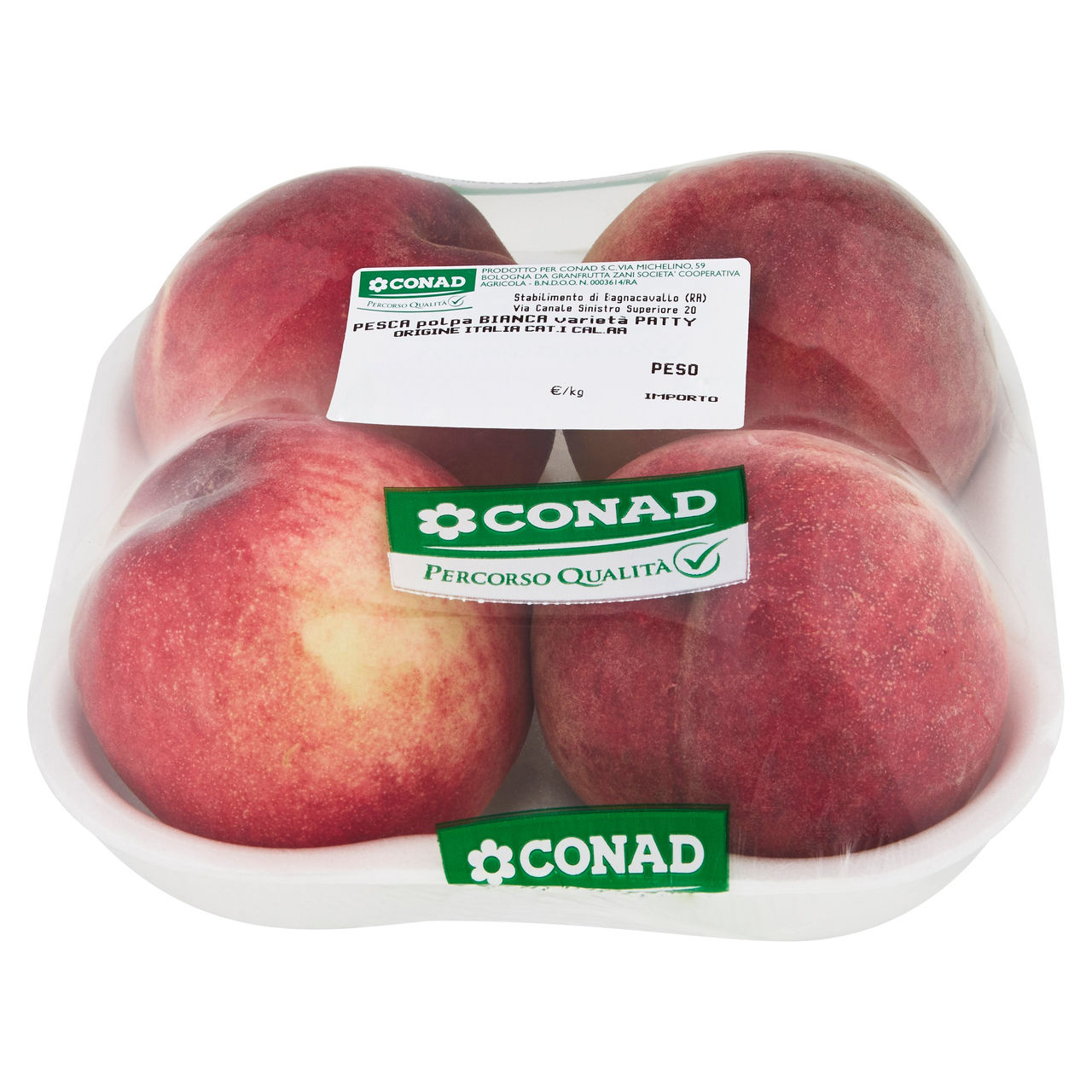 CONAD PERCORSO QUALITÁ Pesca polpa bianca varietà Patty Italia cal. AA