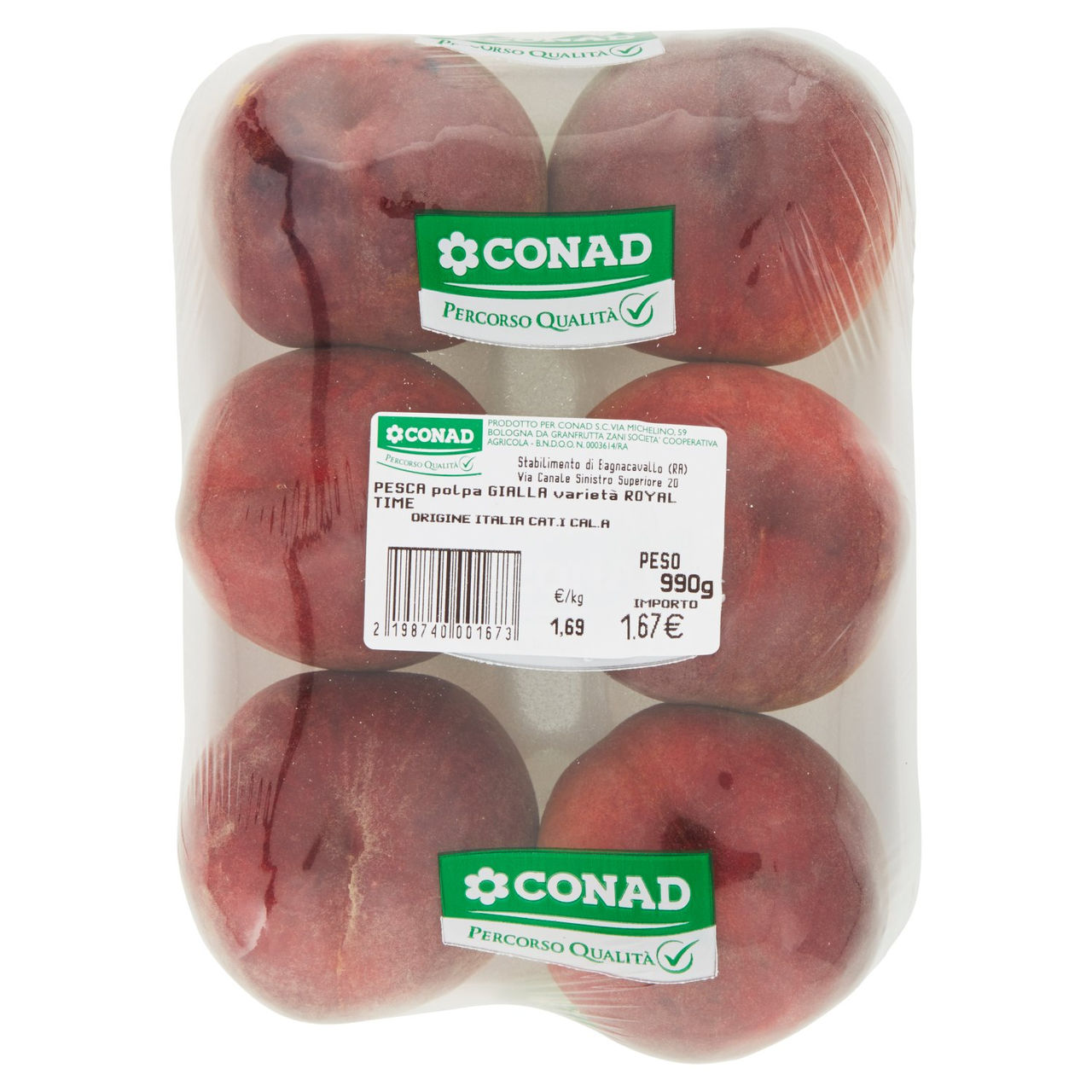 CONAD PERCORSO QUALITÀ Pesca polpa gialla varietà Royal Time Italia cal. A