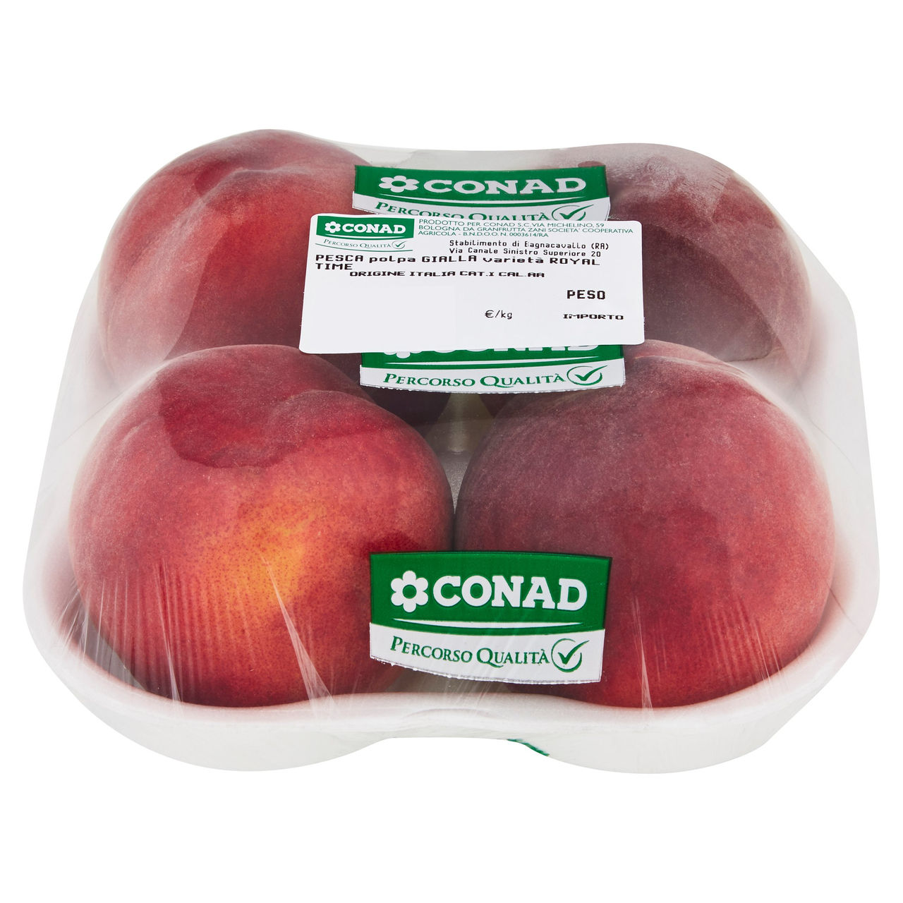 CONAD PERCORSO QUALITÁ Pesca polpa gialla varietà Royal Time Italia cal. AA