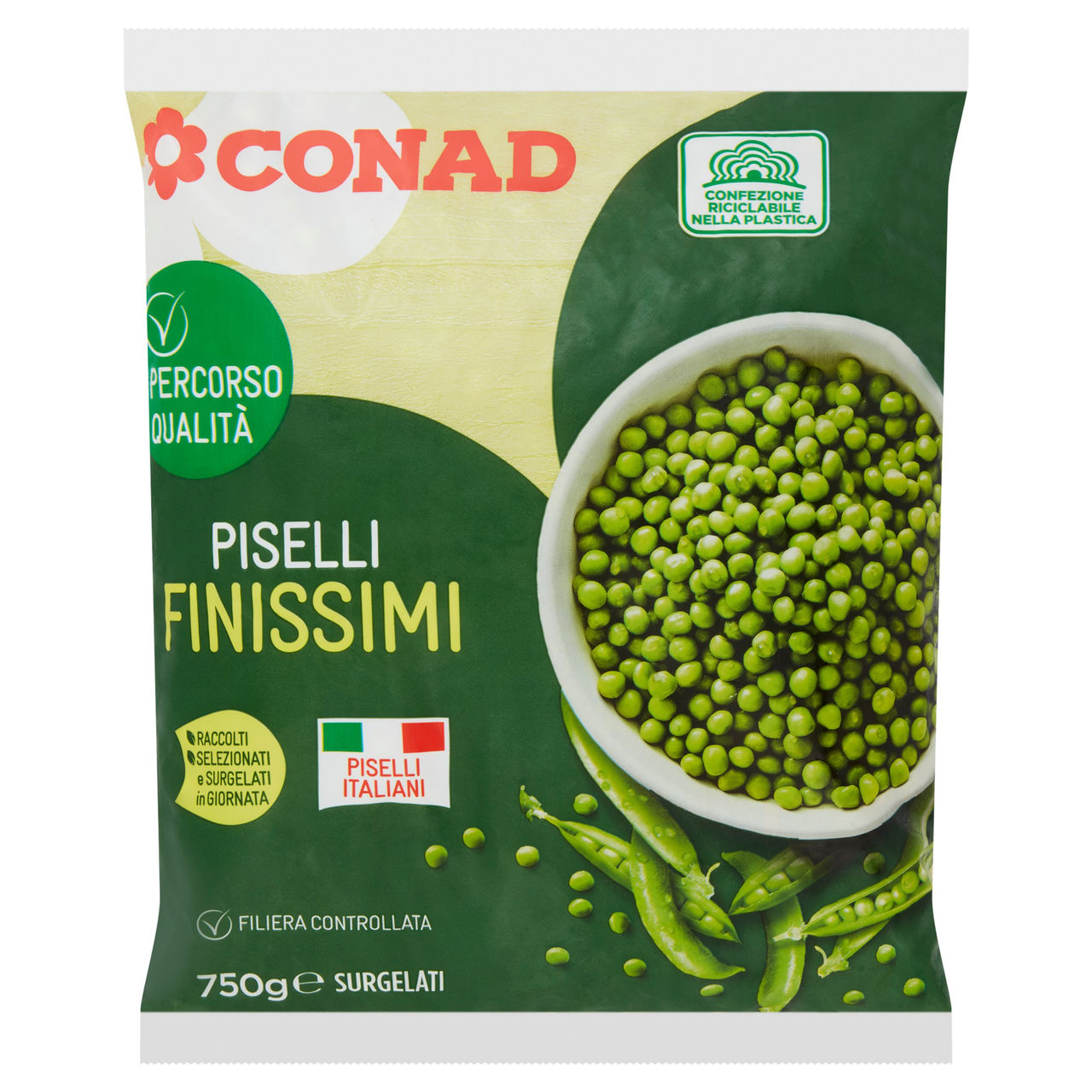 CONAD Percorso Qualità Piselli Finissimi Surgelati 750 g