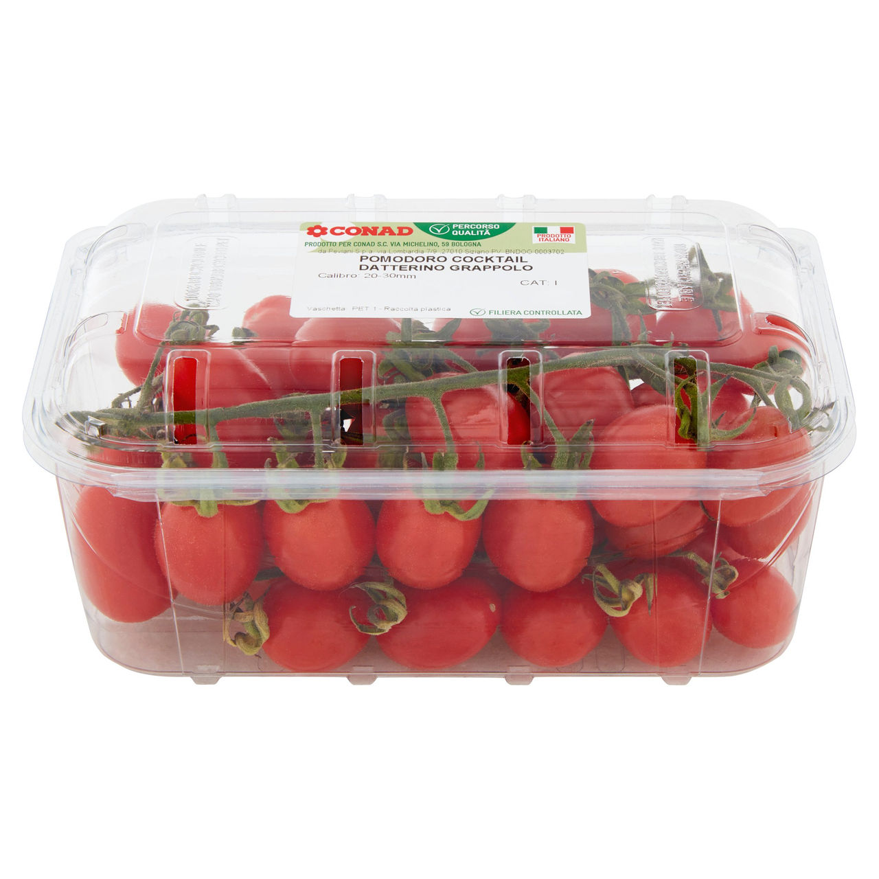 CONAD Percorso Qualità Pomodoro Cocktail Datterino Grappolo Italia Cal. 20-30 mm 500 g